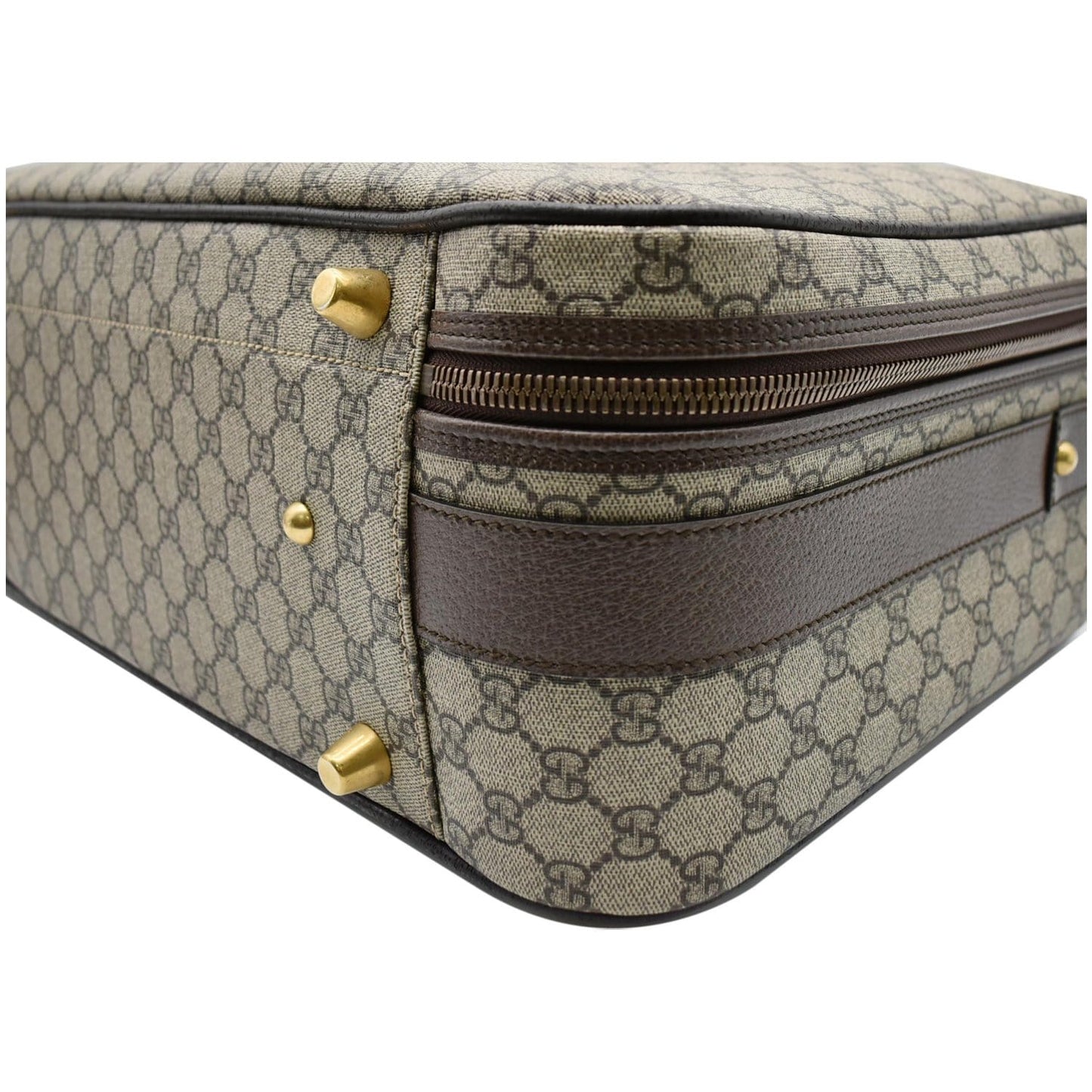 GUCCI Web GG Supreme Suitcase Travel Bag Beige 424501 - 25% OFF