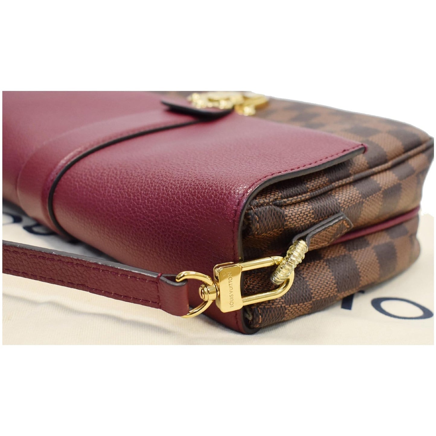 LOUIS VUITTON Clapton Damier Ebene Crossbody Bag Raisin