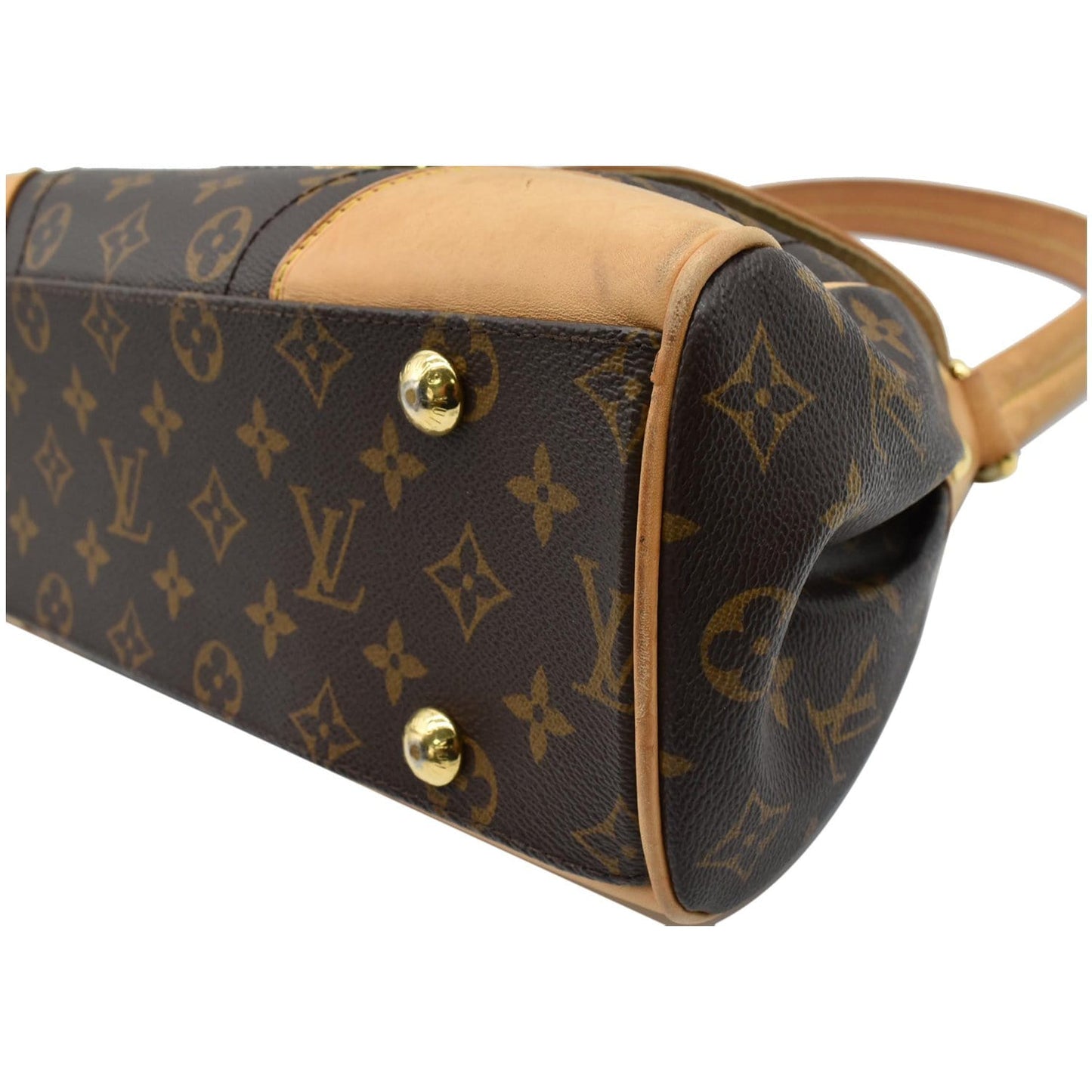 LOUIS VUITTON Beverly MM Monogram Canvas Satchel Bag Brown