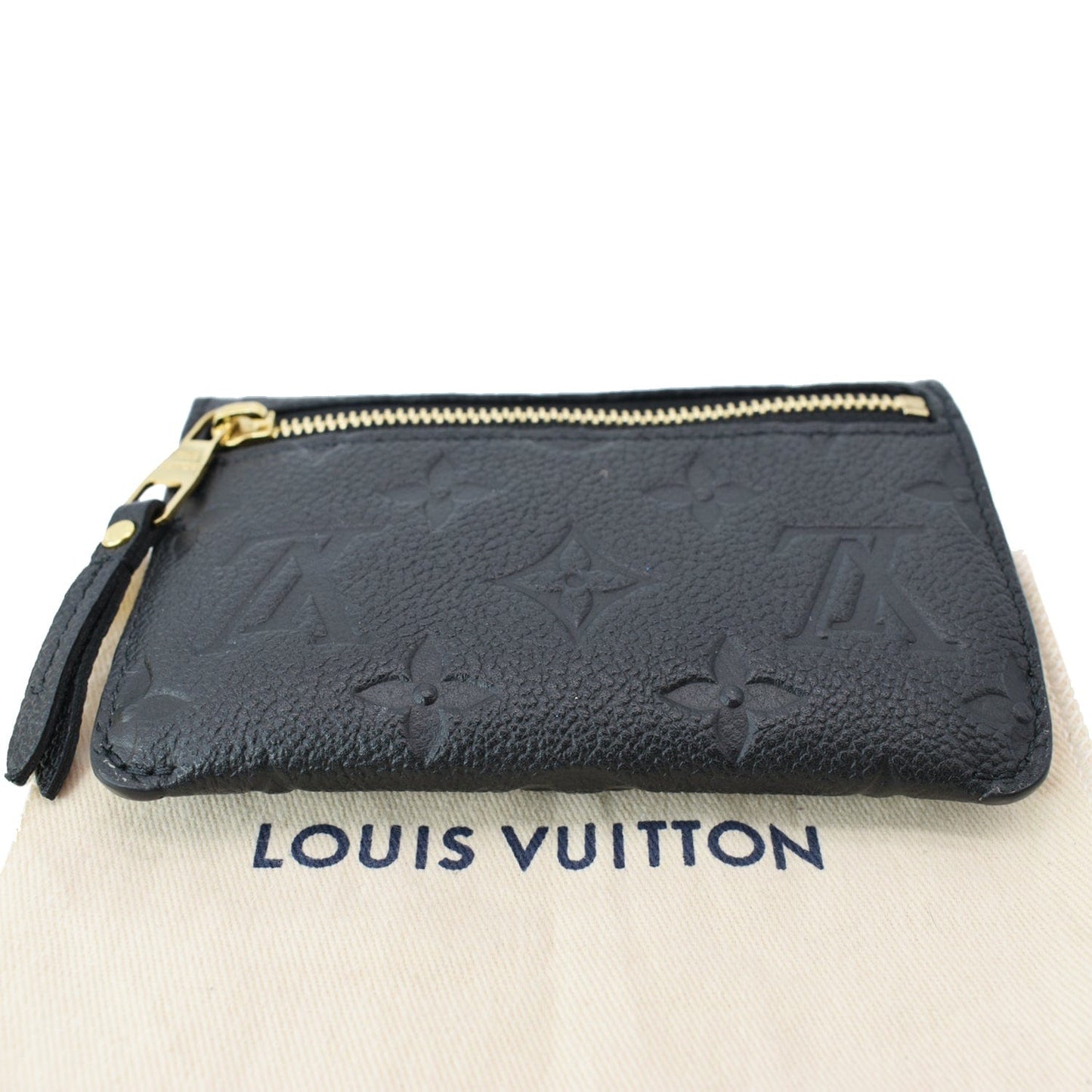 LOUIS VUITTON Key Pouch Empreinte Leather Wallet Noir