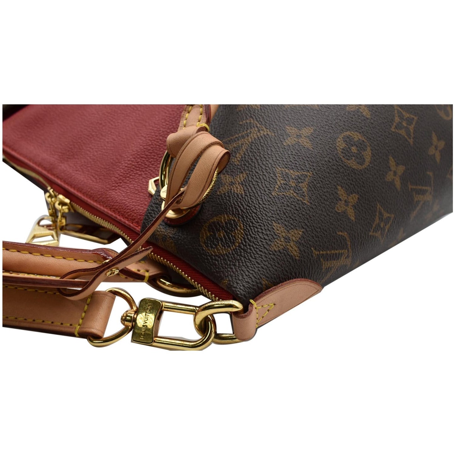 LOUIS VUITTON V Tote MM Monogram Canvas Tote Bag Cerise Red
