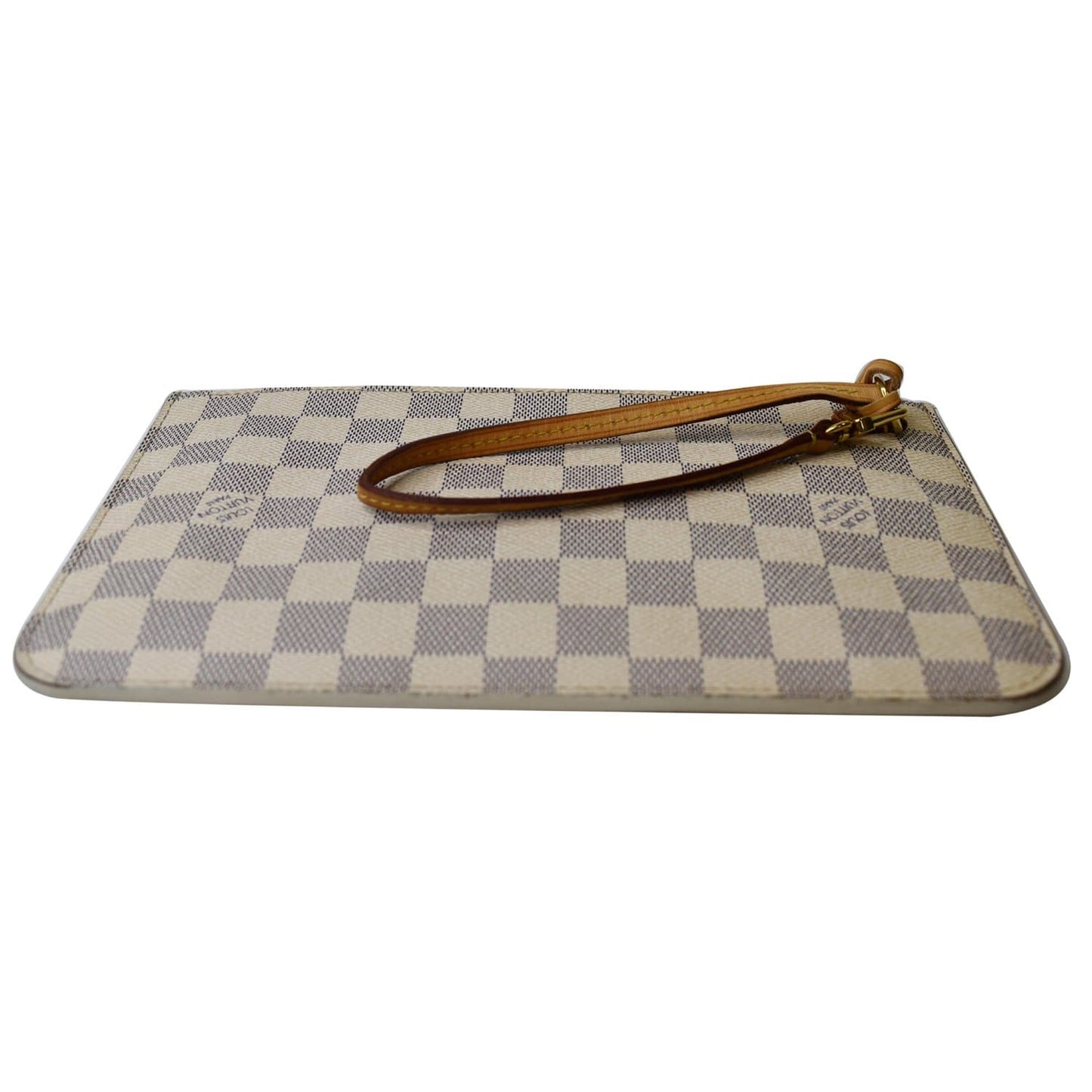 LOUIS VUITTON Pochette Wristlet Pouch Damier Azur Neverfull MM White