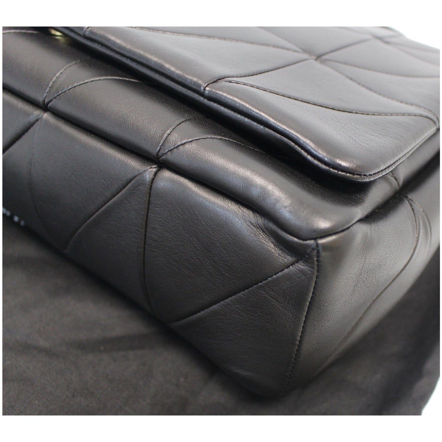 YVES SAINT LAURENT Jamie Giant Lambskin Leather Shoulder Bag Black