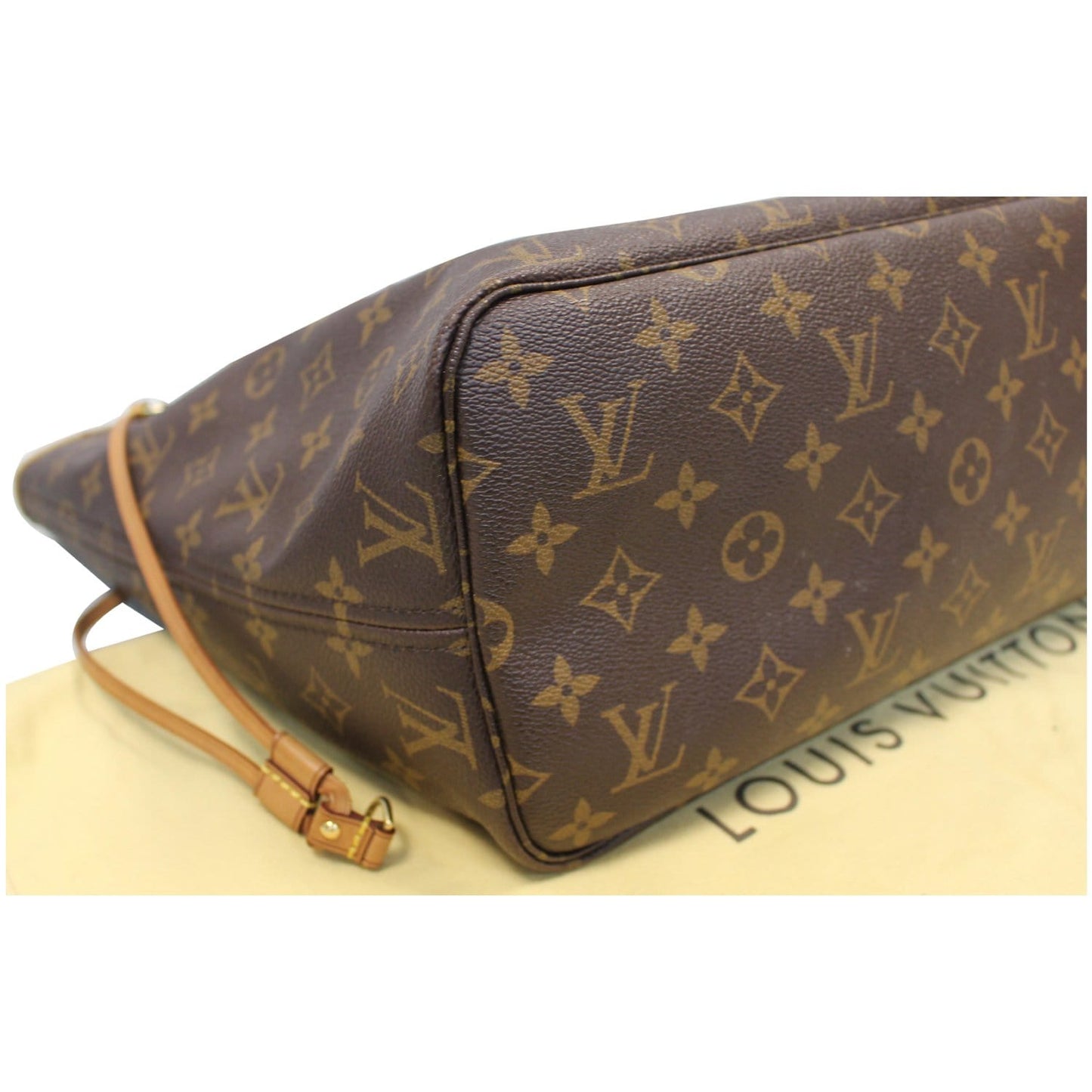 LOUIS VUITTON Neverfull MM Monogram Canvas Tote Shoulder Bag Brown