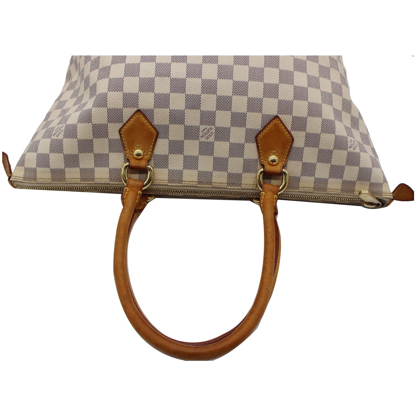 LOUIS VUITTON Saleya MM Damier Azur Tote Bag White