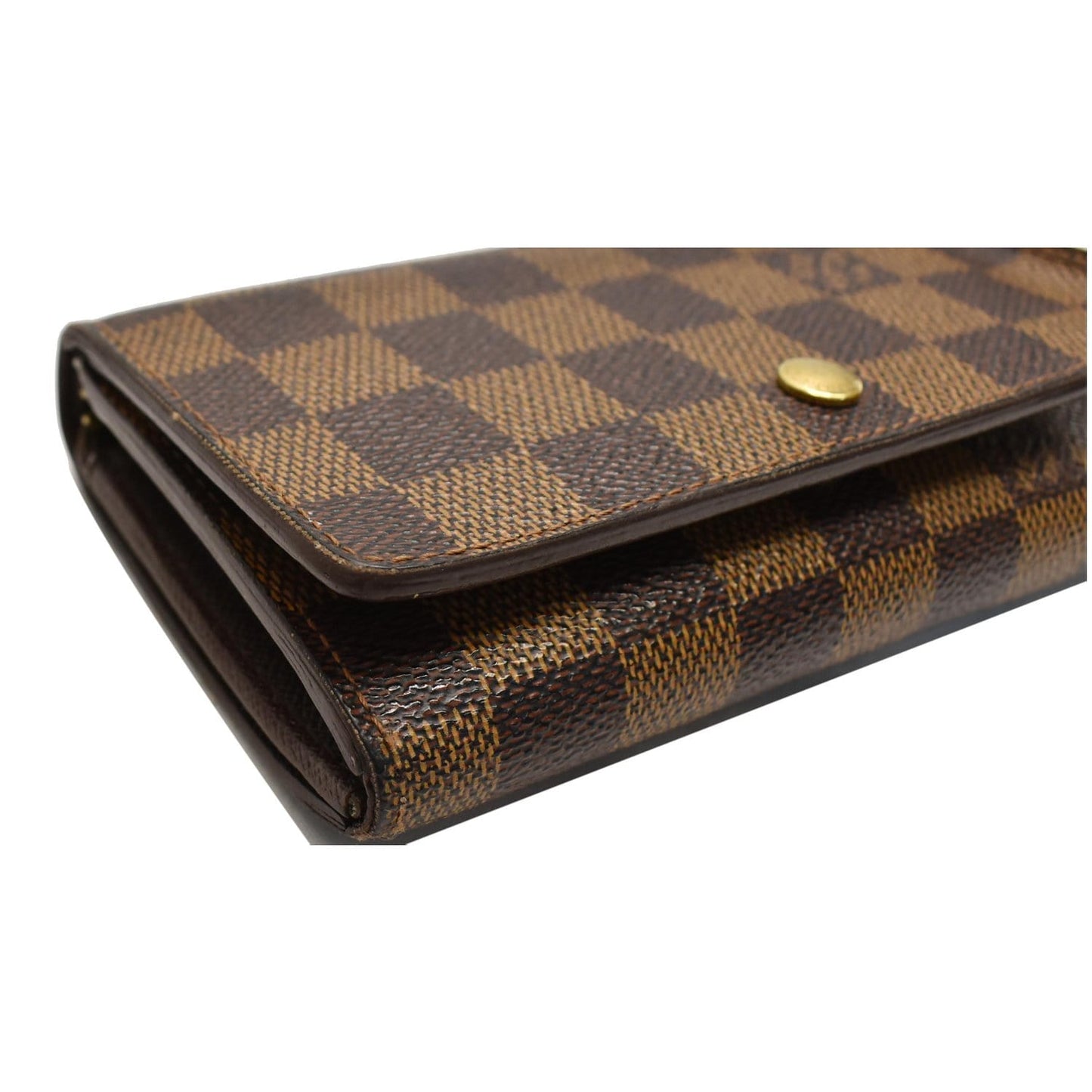 LOUIS VUITTON Porte Monnaie Damier Ebene Billets Tresor Wallet Brown