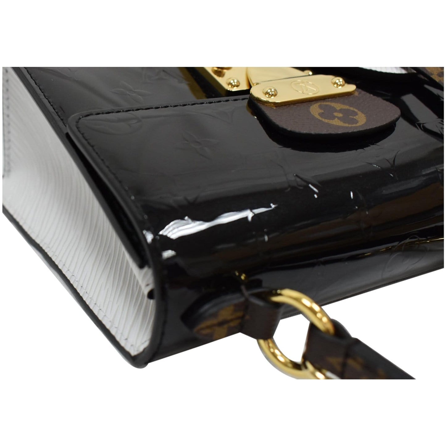 LOUIS VUITTON Spring Street Vernis Leather Crossbody Bag Black