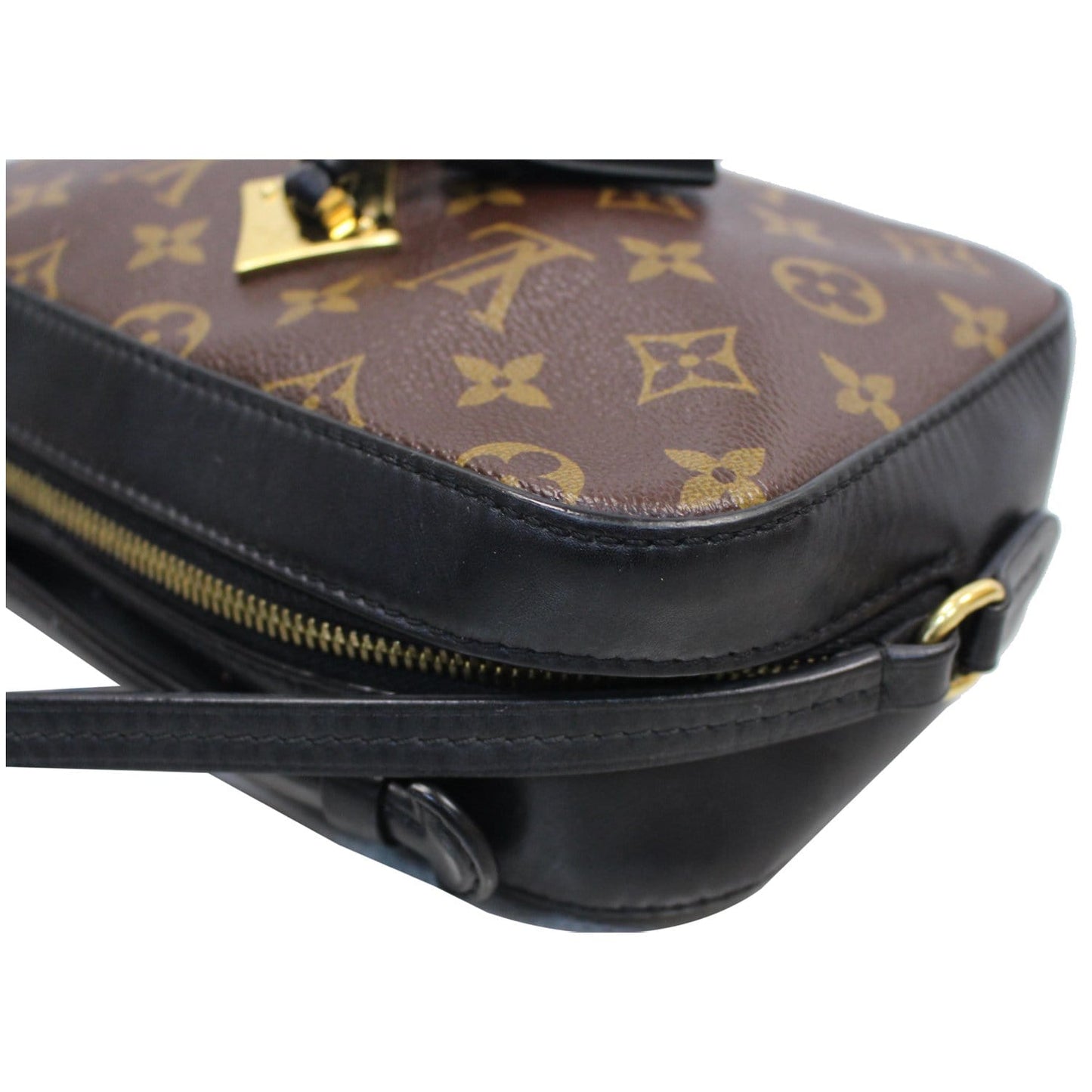 LOUIS VUITTON Saintonge Monogram Canvas Shoulder Bag Noir Black