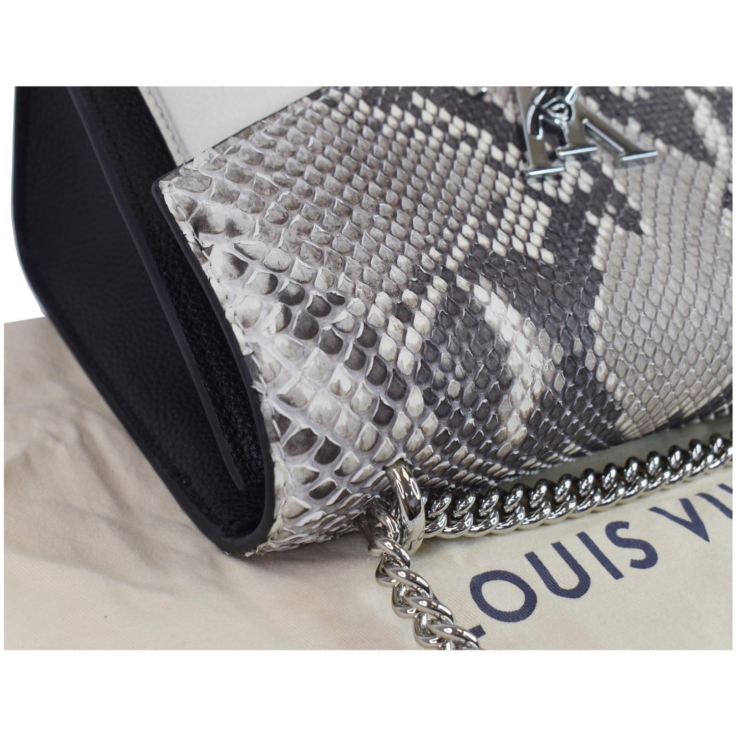 LOUIS VUITTON MyLockme BB Python Leather Crossbody Bag Black