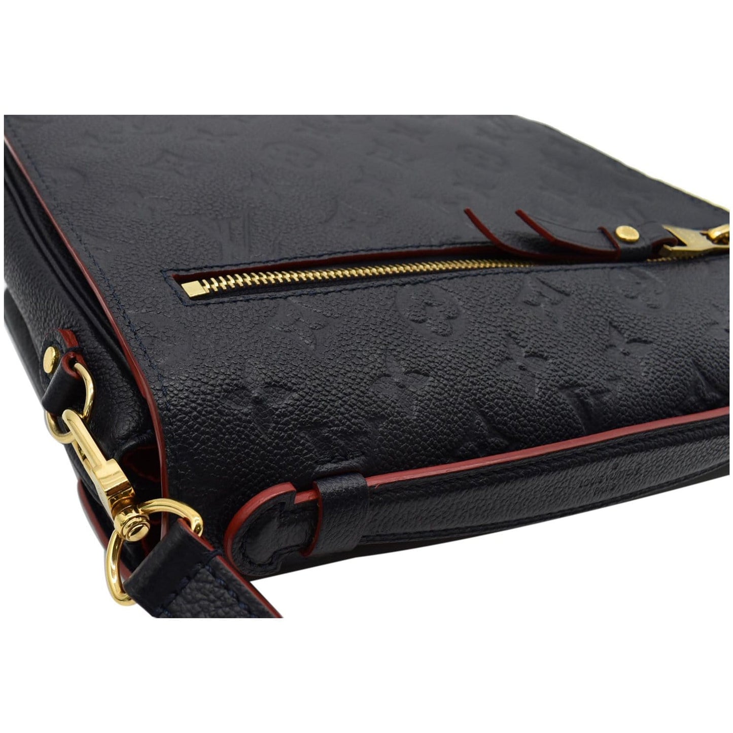 LOUIS VUITTON Metis Pochette Empreinte Leather Crossbody Bag Navy Blue