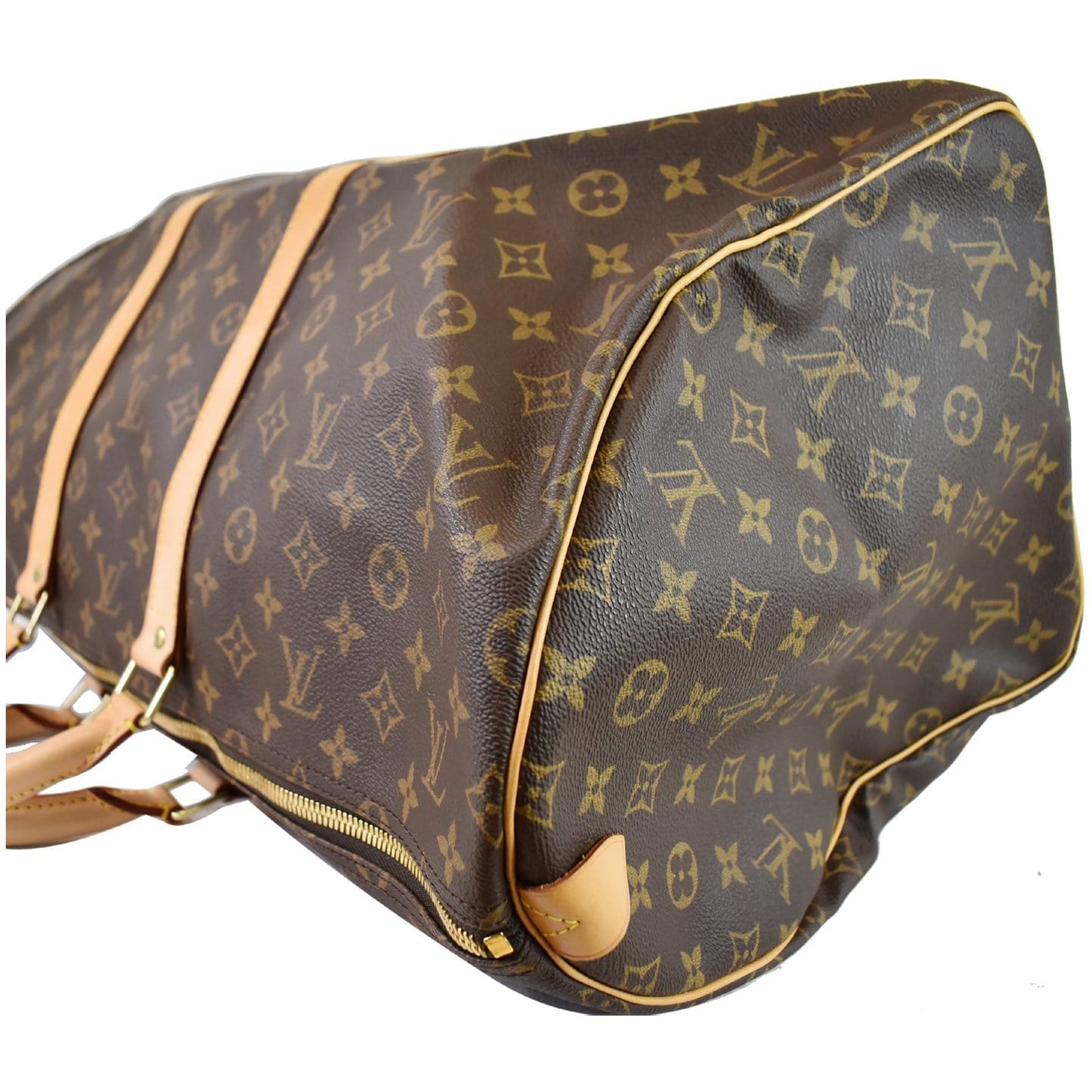 LOUIS VUITTON Keepall 55 Monogram Canvas Travel Bag Brown