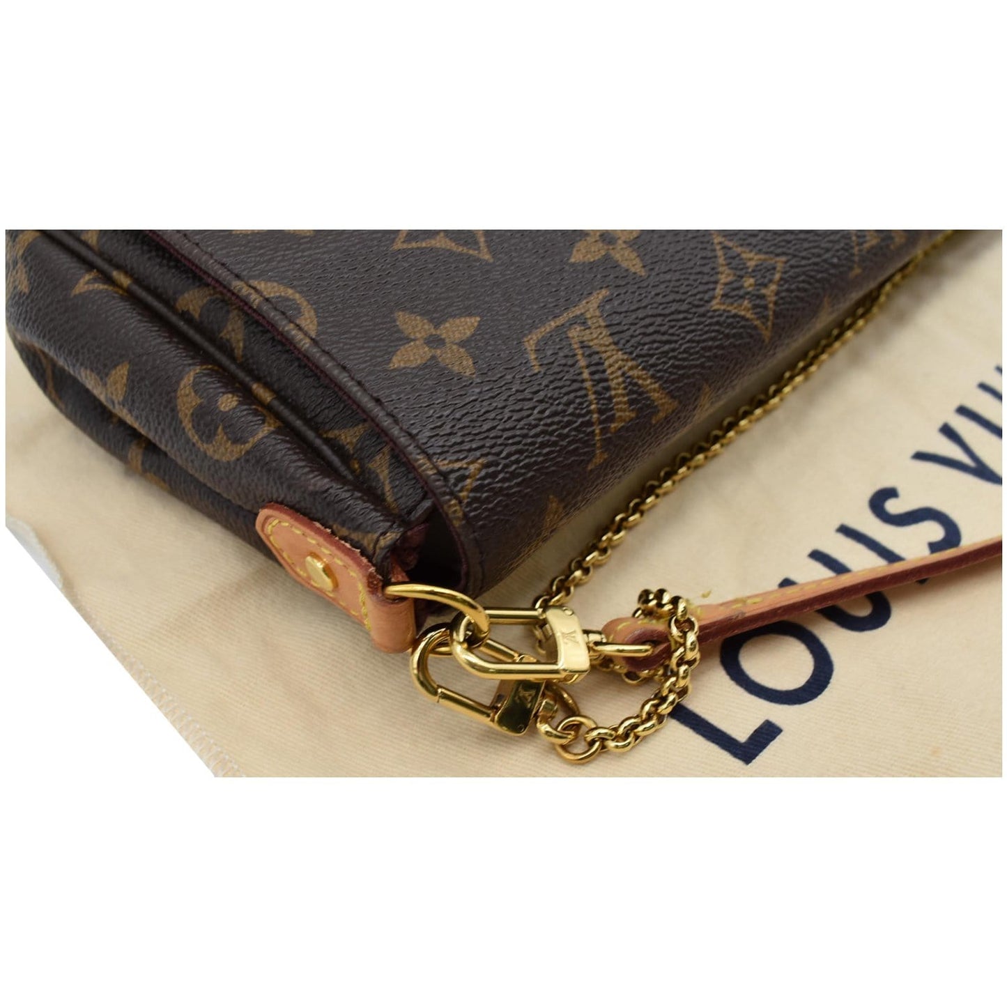 LOUIS VUITTON Favorite MM Monogram Canvas Crossbody Bag Brown