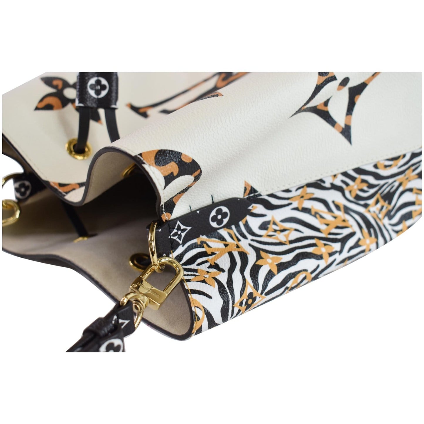 LOUIS VUITTON NeoNoe MM Monogram Jungle Canvas Shoulder Bag Ivory