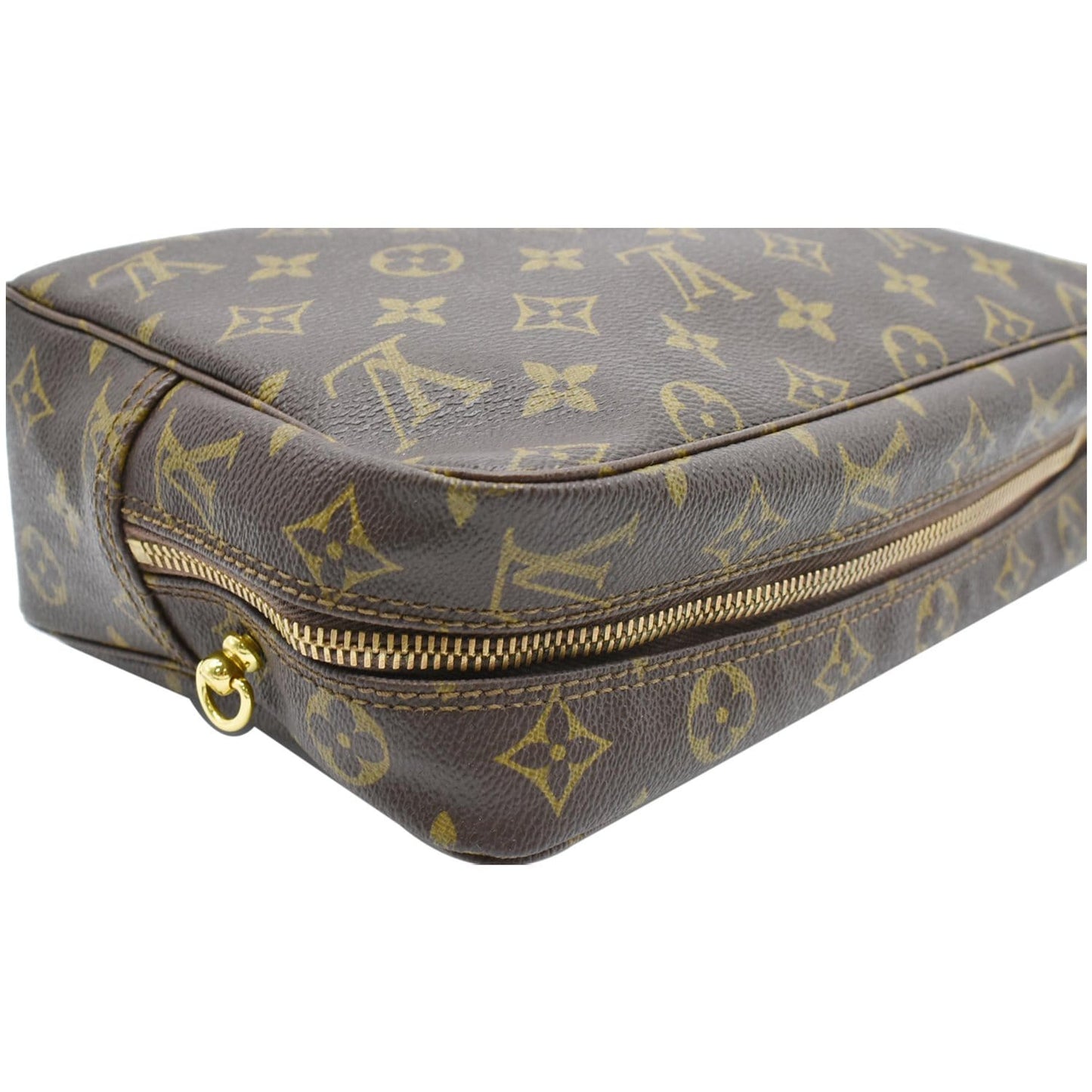 LOUIS VUITTON Trousse Toiletry 28 Monogram Canvas Cosmetic Bag Brown