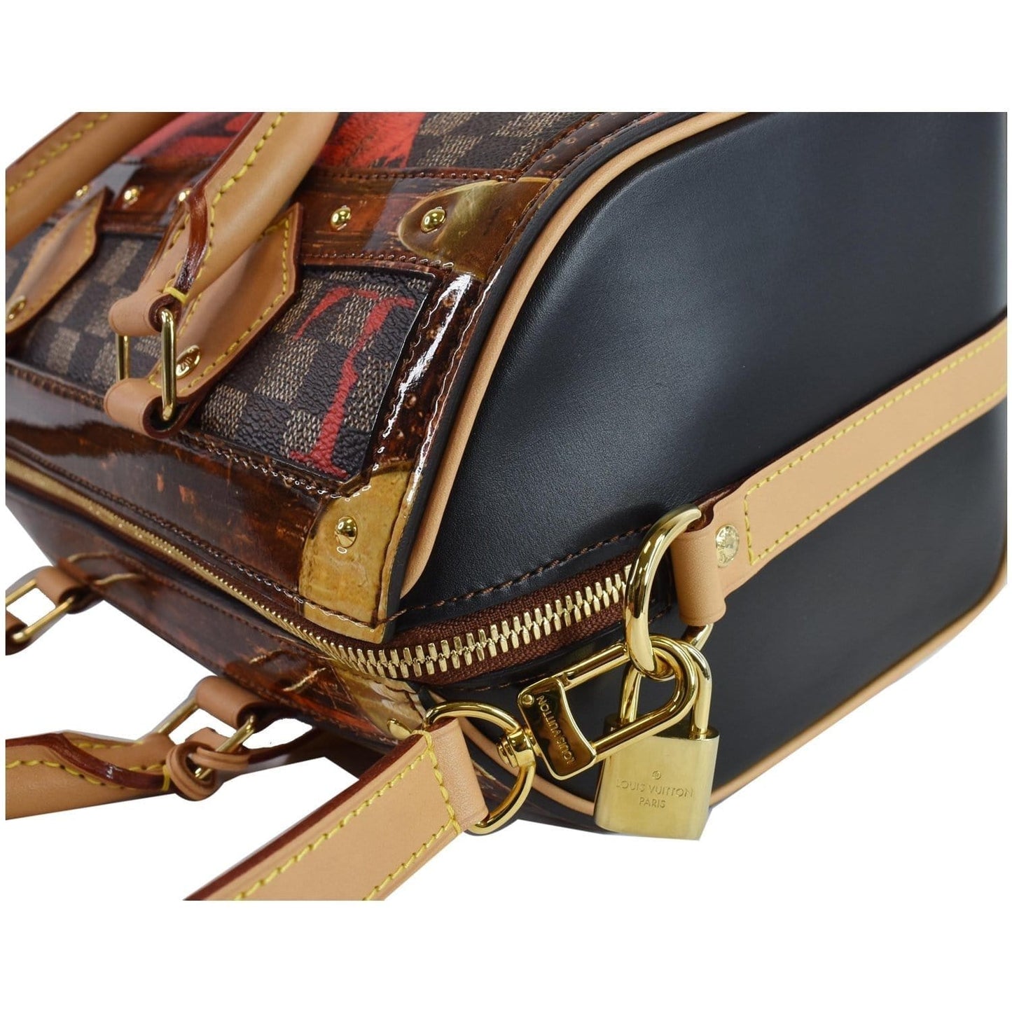 LOUIS VUITTON  Time Trunk Speedy 25 Bandouliere Damier Shoulder Bag Black