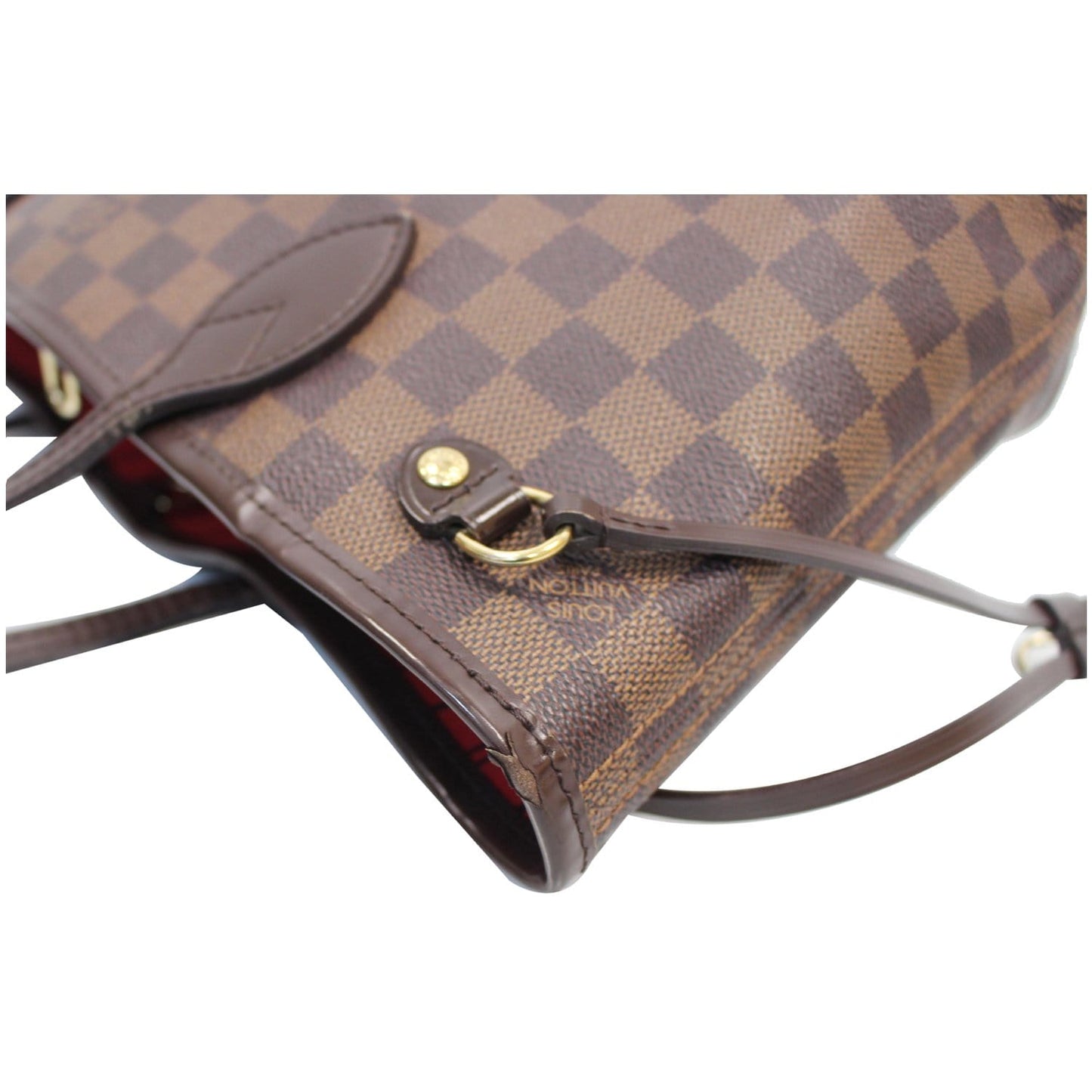 LOUIS VUITTON Neverfull PM Damier Ebene Tote Shoulder Bag Brown