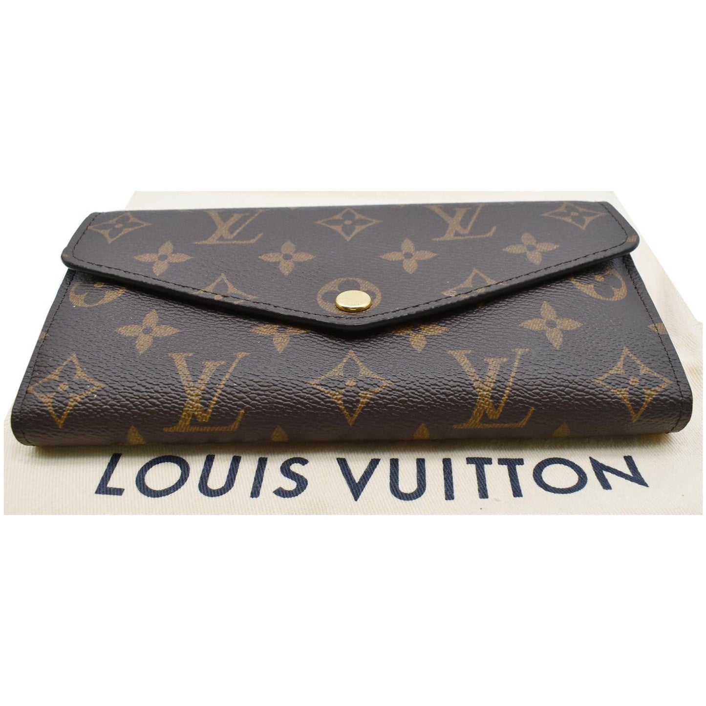 LOUIS VUITTON Monogram Canvas Sarah Wallet Brown
