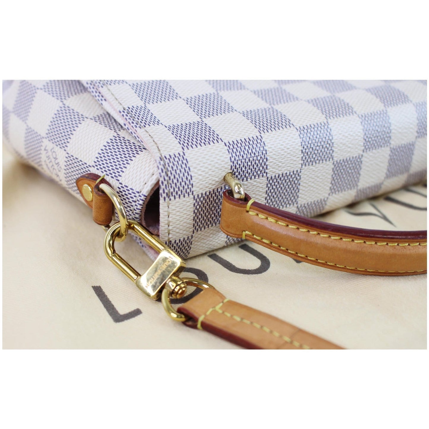 LOUIS VUITTON Croisette Damier Azur Shoulder Crossbody Bag White
