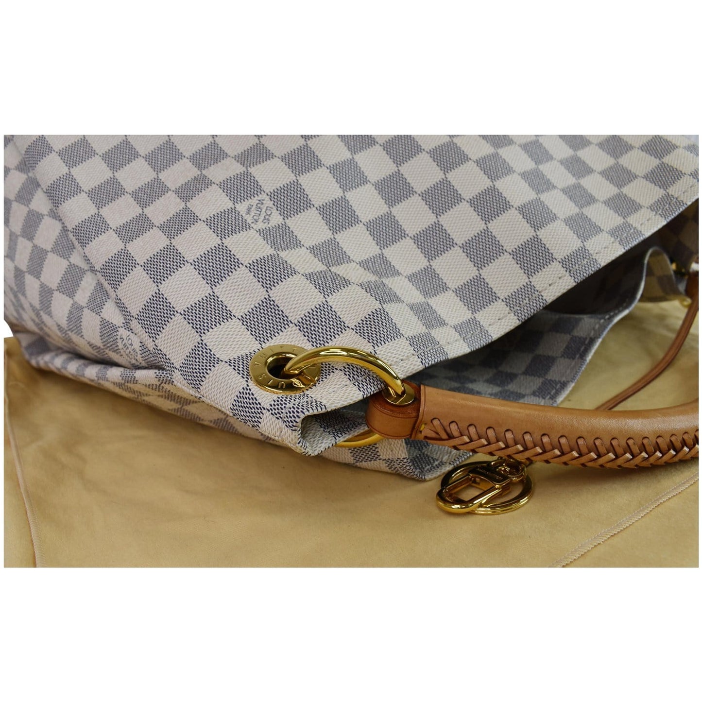 LOUIS VUITTON Artsy GM Damier Azur Shoulder Bag White