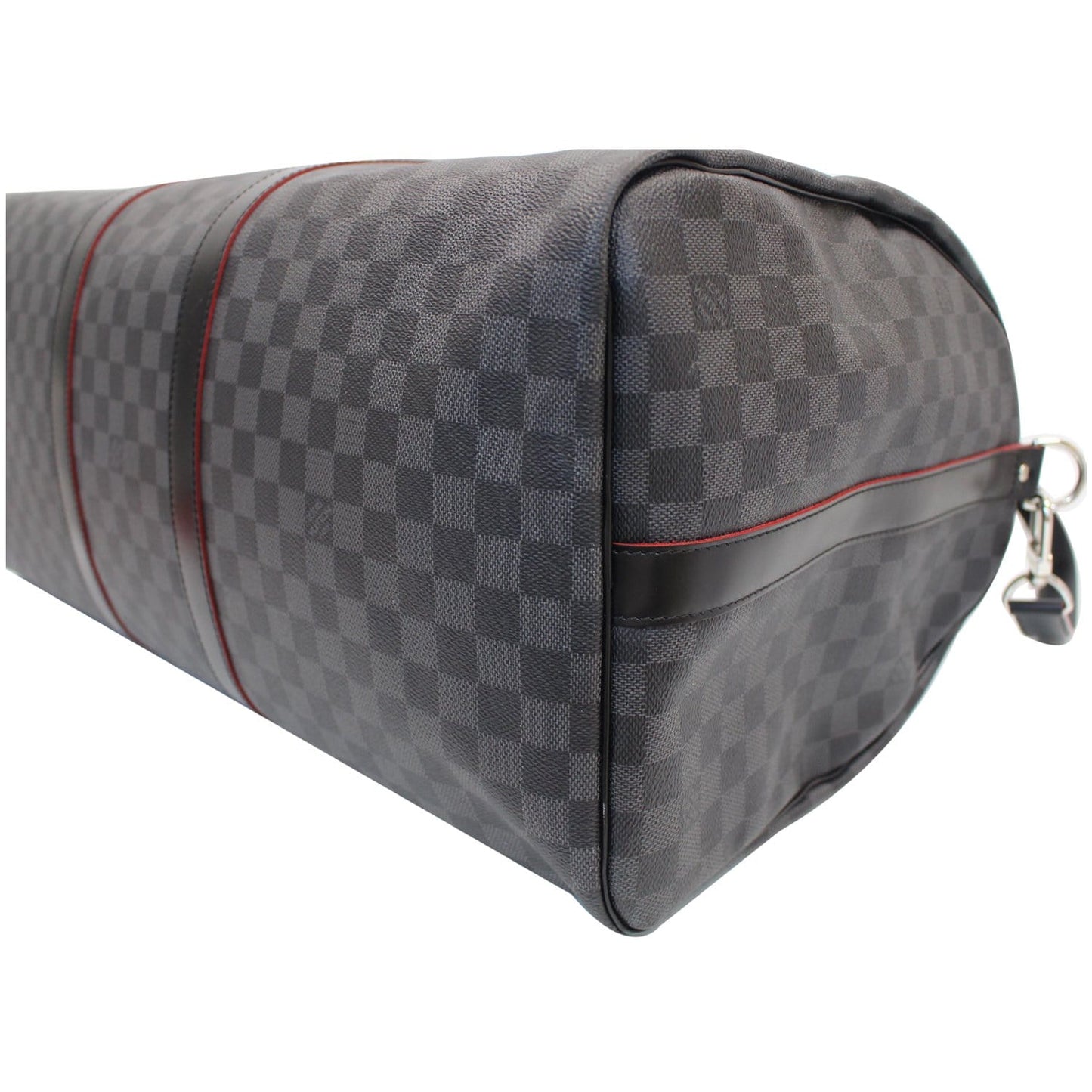 LOUIS VUITTON Keepall 55 Damier Graphite Bandouliere Travel Bag Black