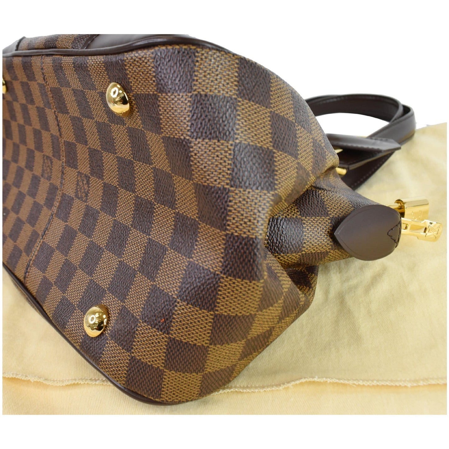 LOUIS VUITTON Verona PM Damier Ebene Satchel Bag Brown