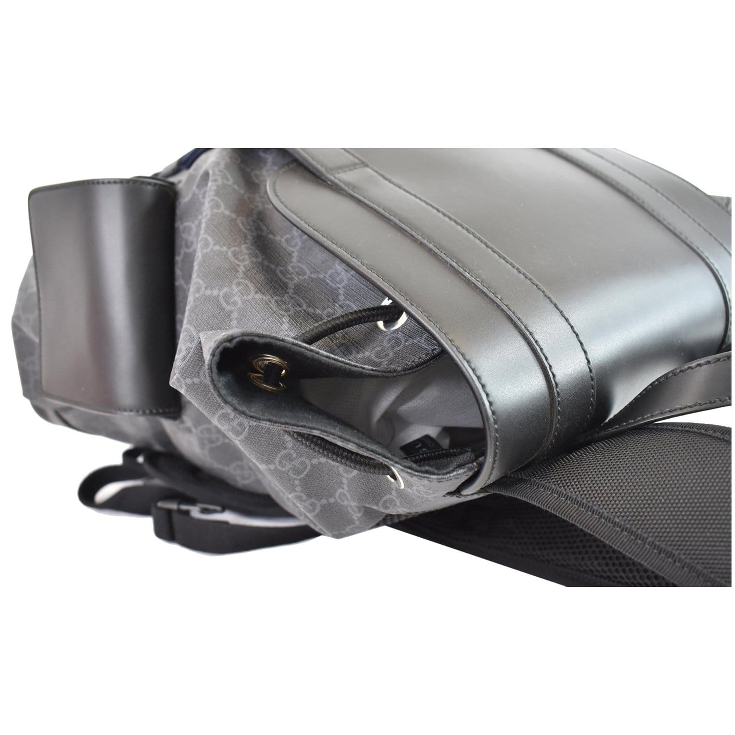 GUCCI GG Supreme Microfiber Backpack Bag 495563 Black