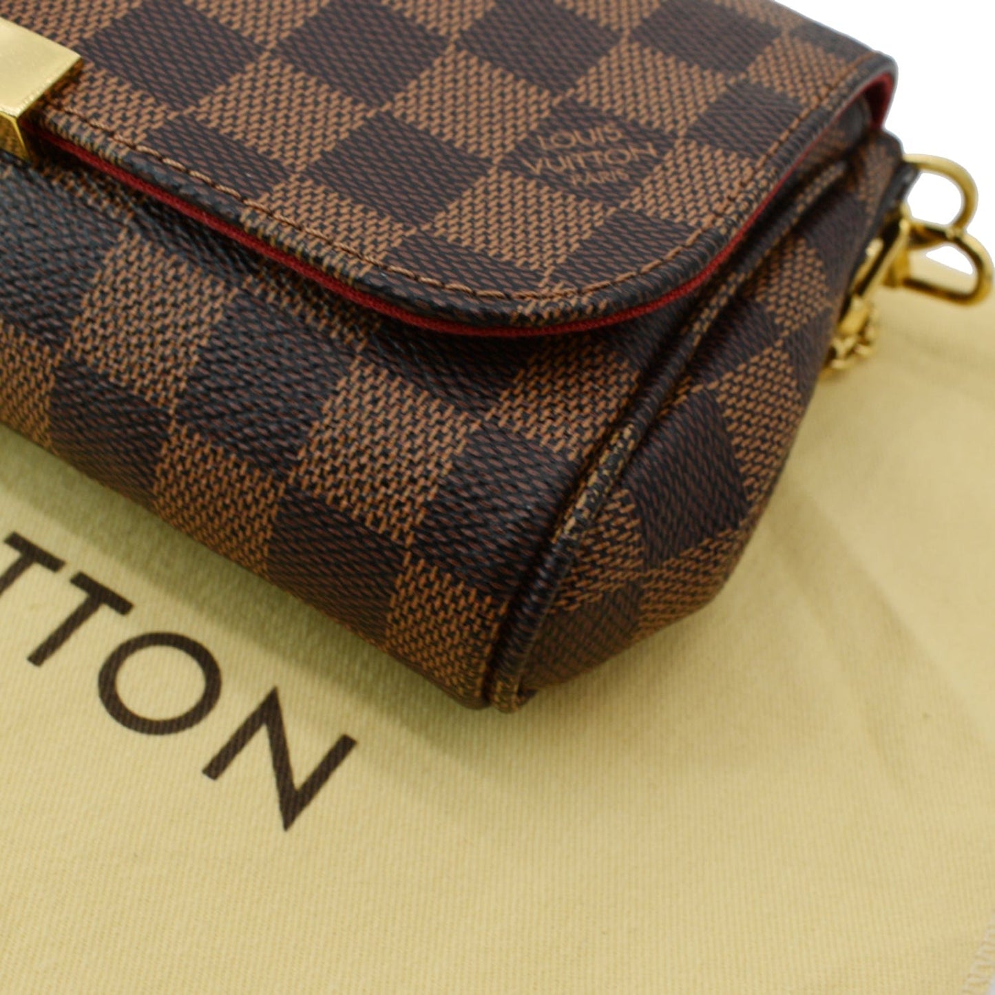 LOUIS VUITTON Favorite PM Damier Ebene Crossbody Bag Brown