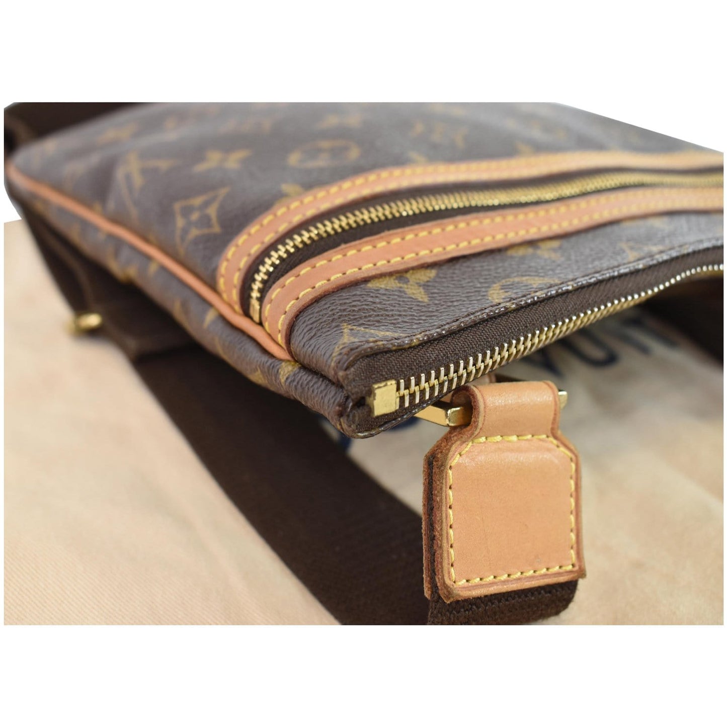 LOUIS VUITTON Bosphore Pochette Monogram Canvas Shoulder Bag Brown