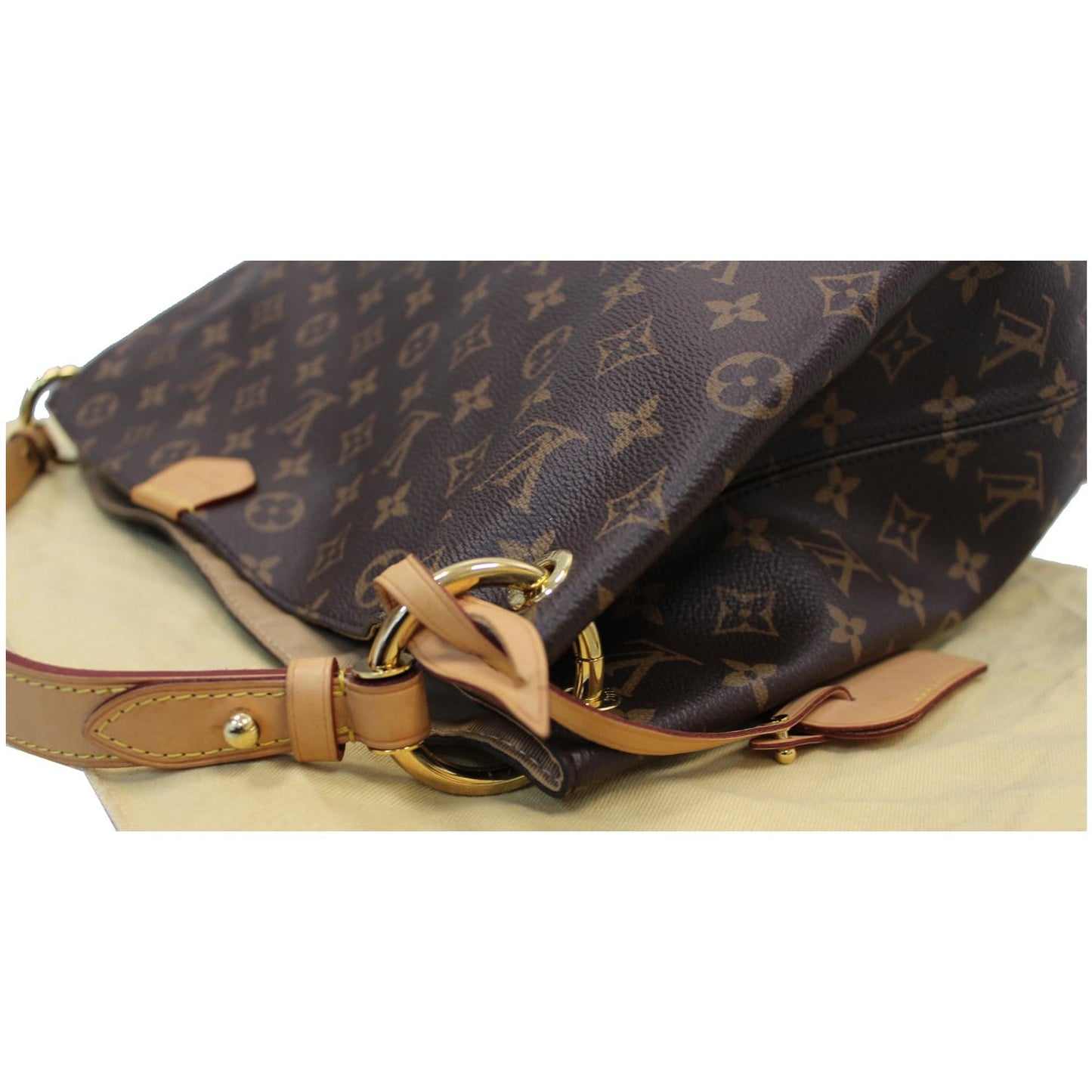 LOUIS VUITTON Graceful MM Monogram Canvas Shoulder Bag Brown