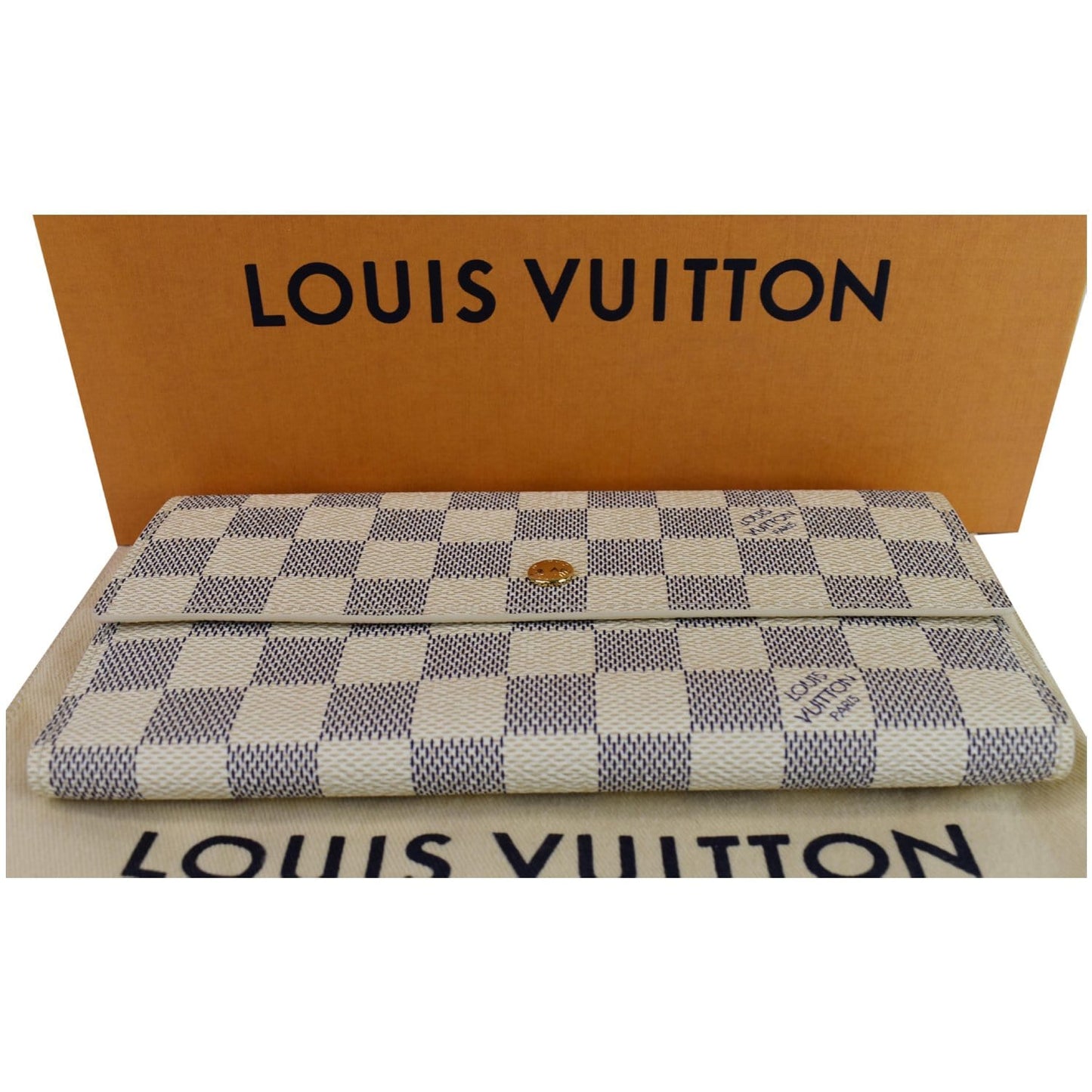 LOUIS VUITTON Damier Azur Sarah Wallet White