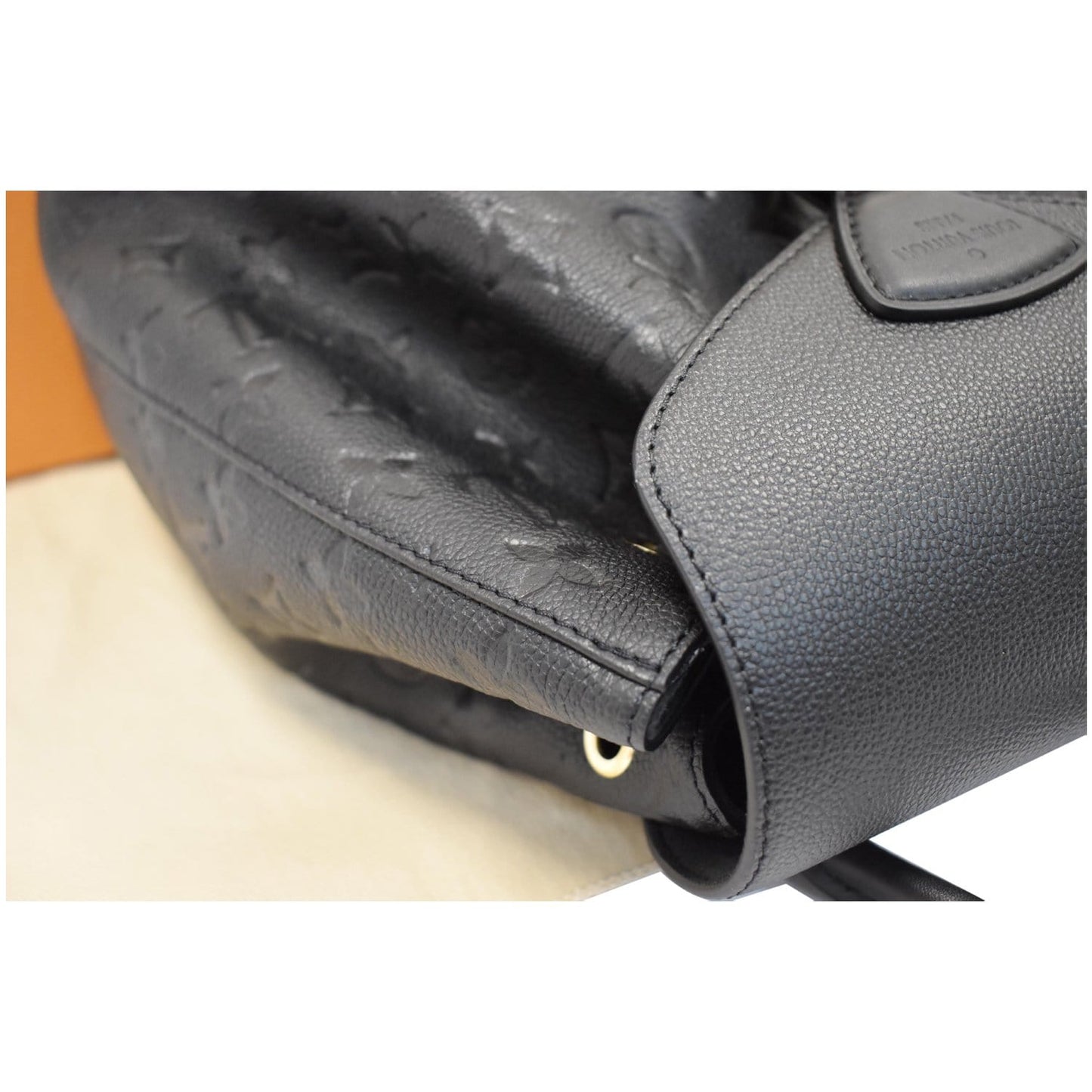 LOUIS VUITTON Montsouris Monogram Empreinte Leather Backpack Black