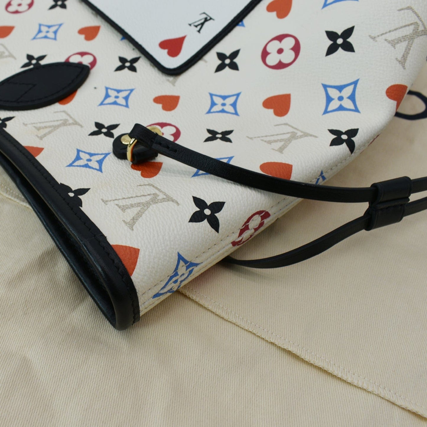 LOUIS VUITTON Game On Neverfull Monogram Canvas Shoulder Bag White