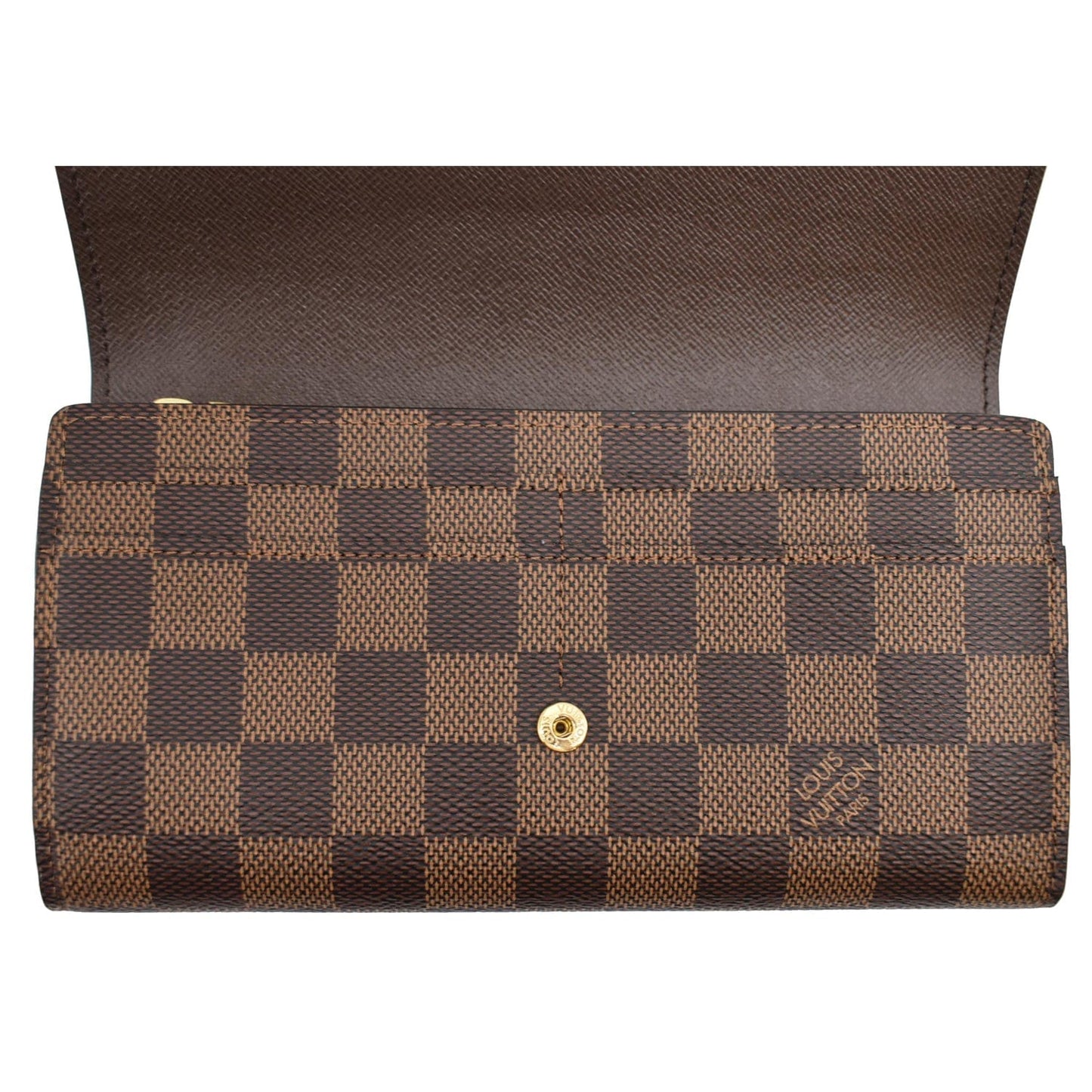 LOUIS VUITTON Sarah Damier Ebene Wallet Brown