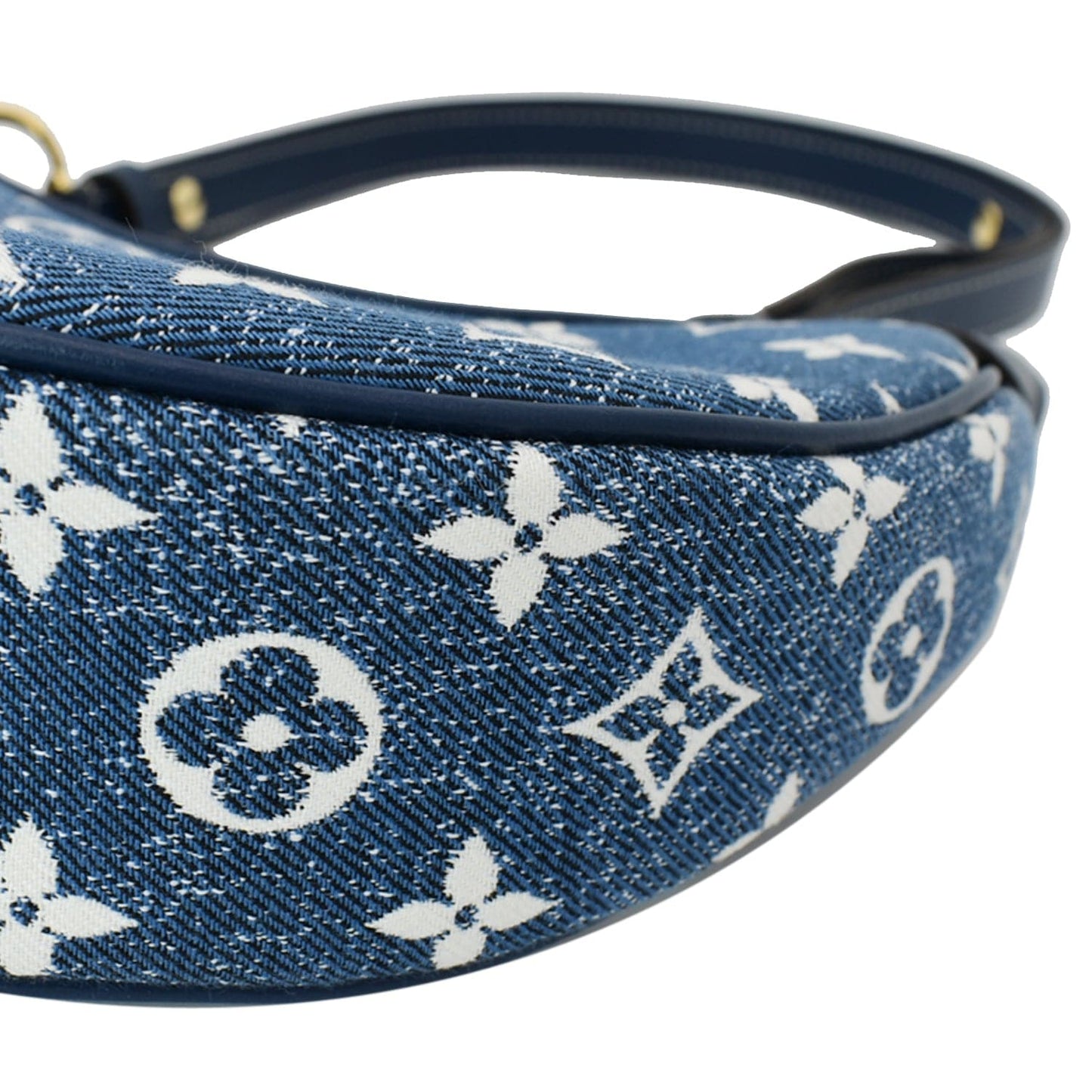 LOUIS VUITTON Loop Monogram Denim Jacquard Baguette Bag Navy Blue