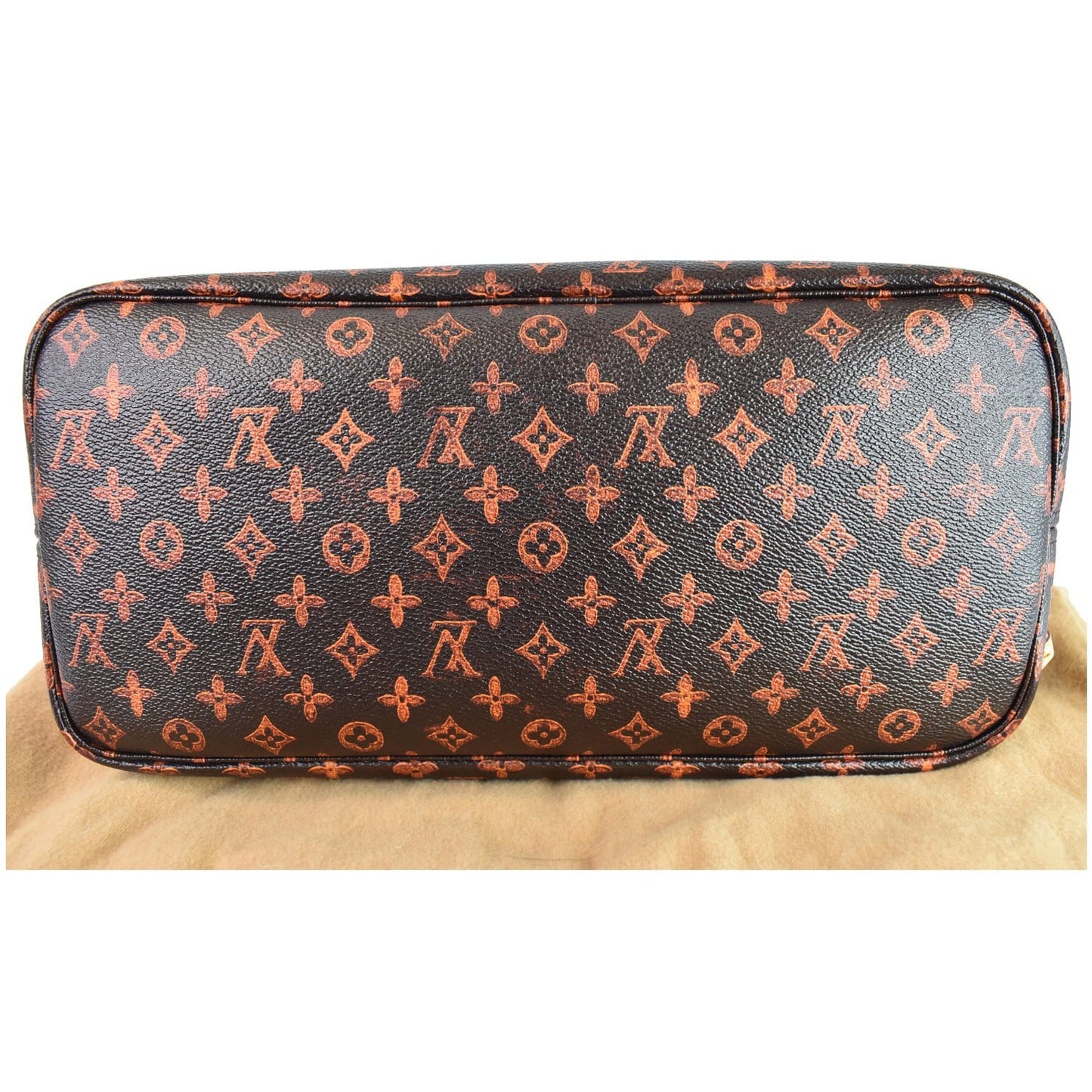LOUIS VUITTON Catogram Neverfull MM Canvas Tote Shoulder Bag Orange