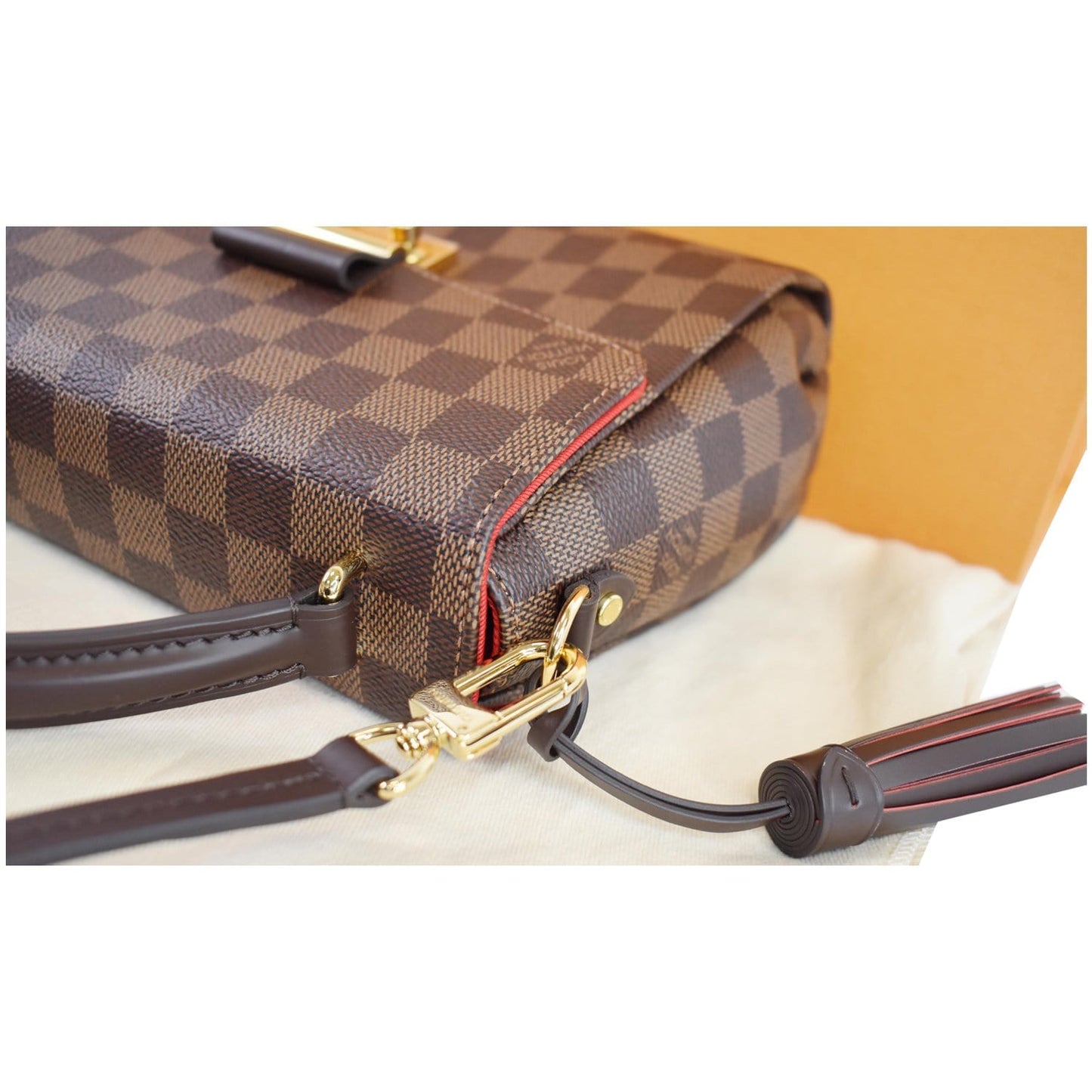 LOUIS VUITTON Croisette Damier Ebene Crossbody Bag Brown