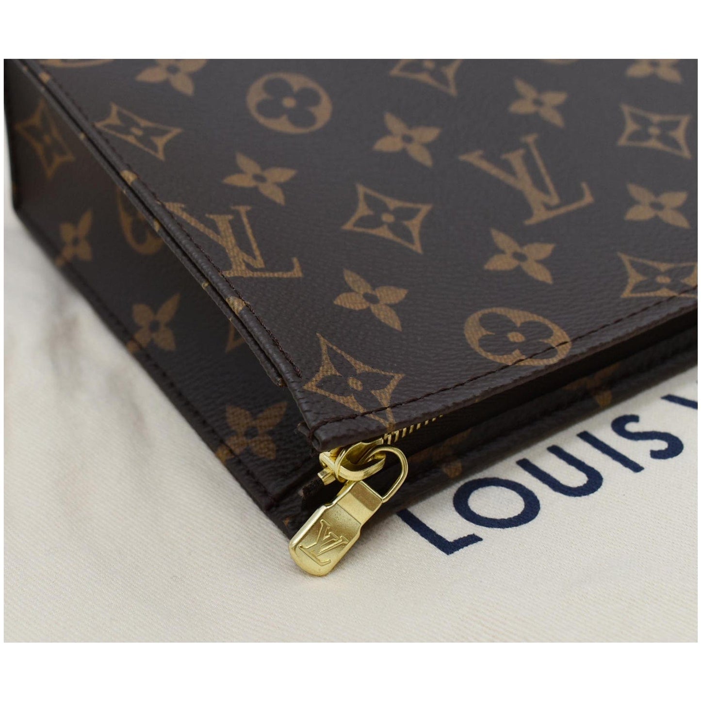 LOUIS VUITTON Toiletry 19 Monogram Canvas Cosmetics Pouch Brown
