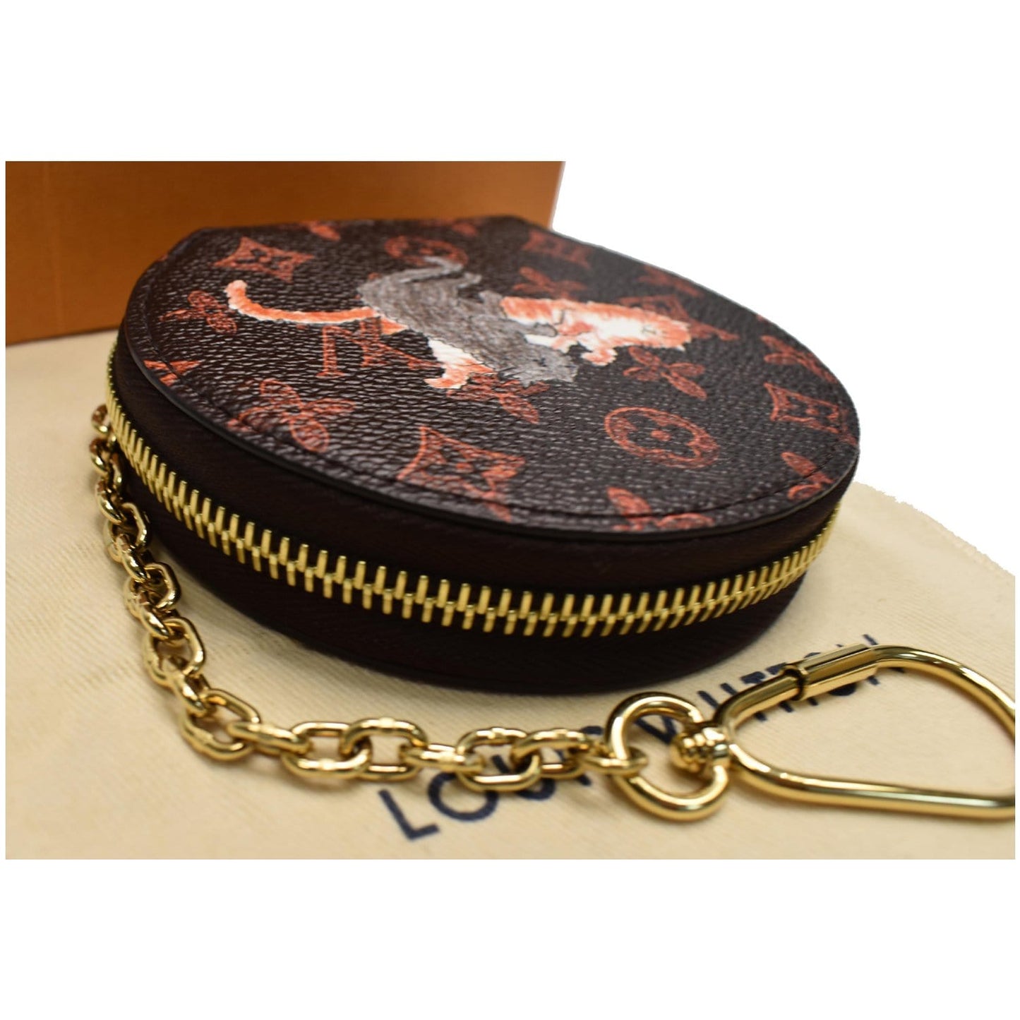 LOUIS VUITTON Catogram Micro Boite Chapeau Canvas Hat Box Bag Marron/Orange