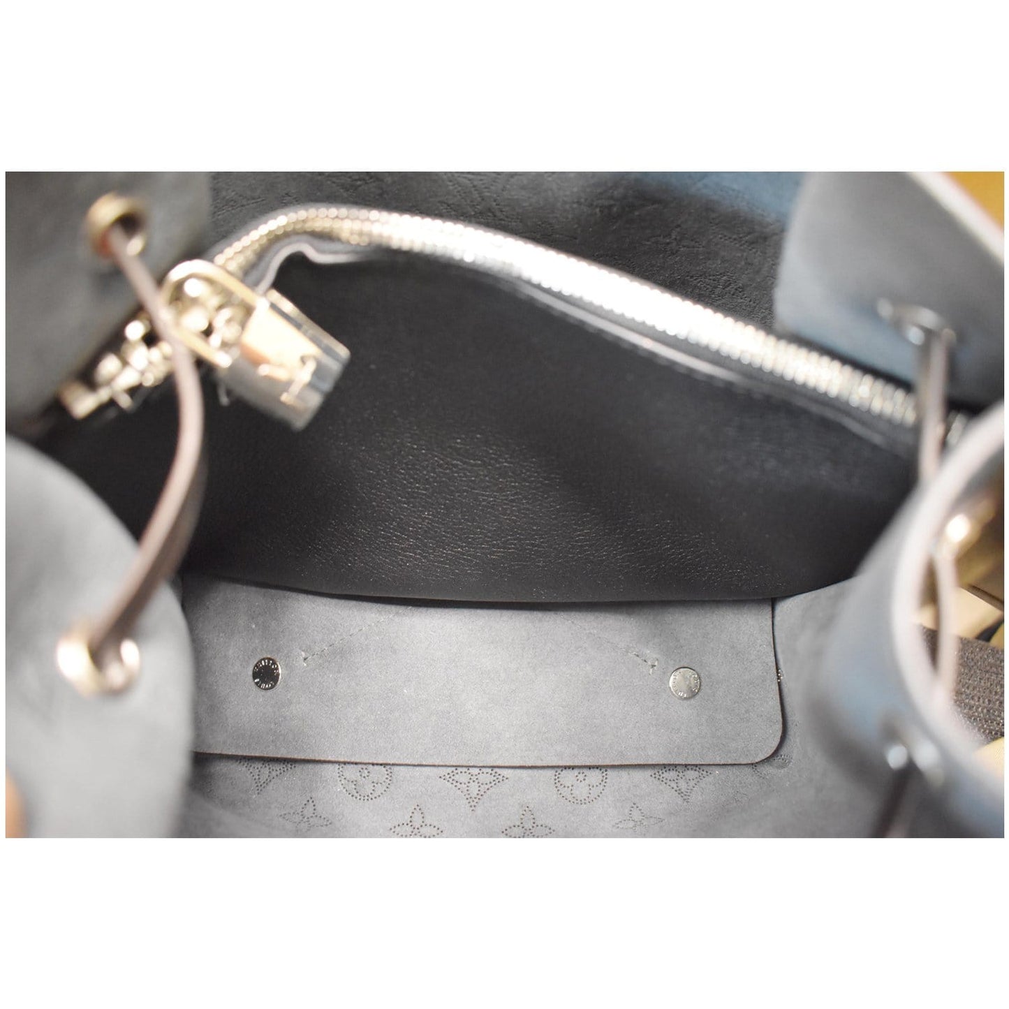 LOUIS VUITTON Muria Mahina Perforated Leather Shoulder Bag Black