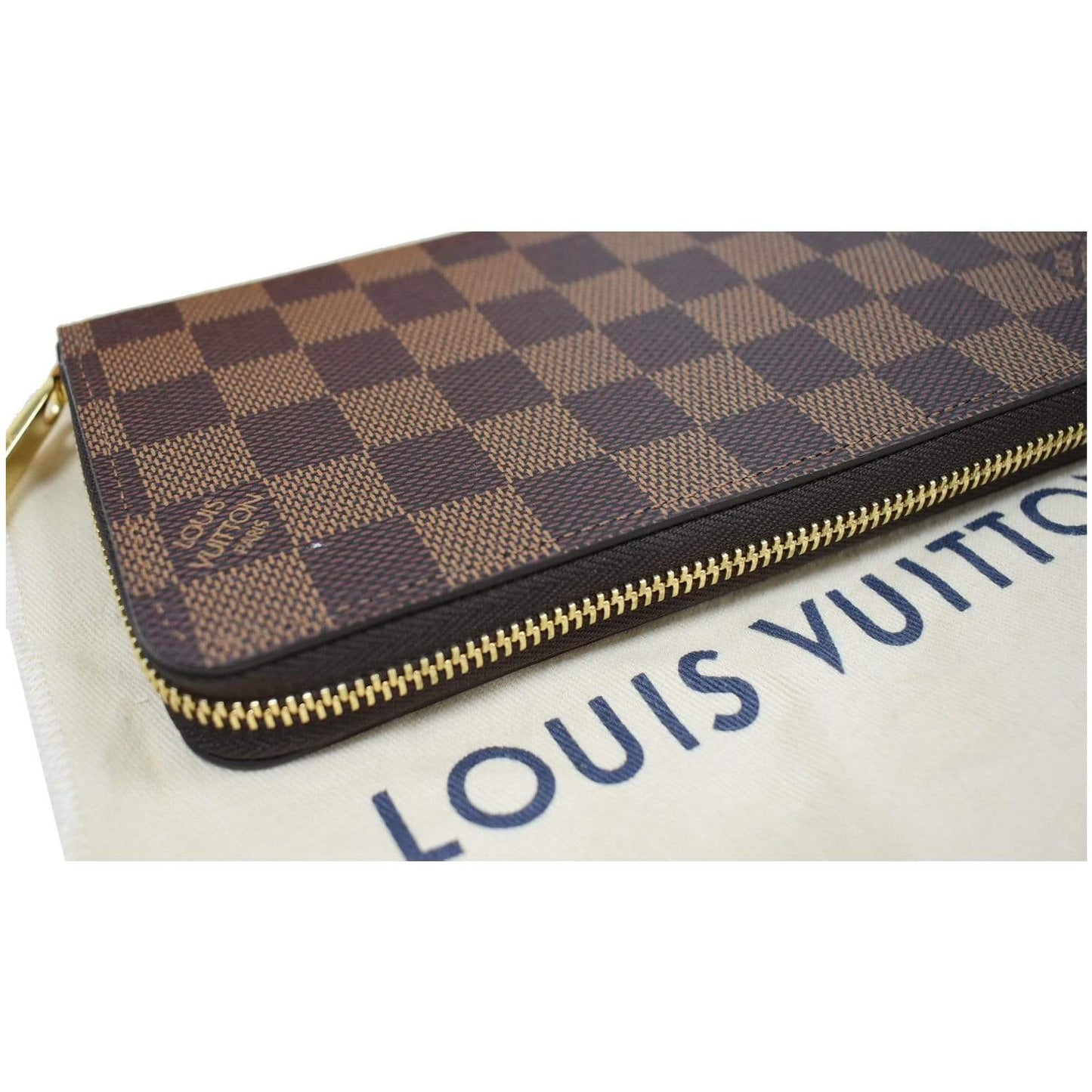 LOUIS VUITTON Damier Ebene Zippy Long Wallet Brown