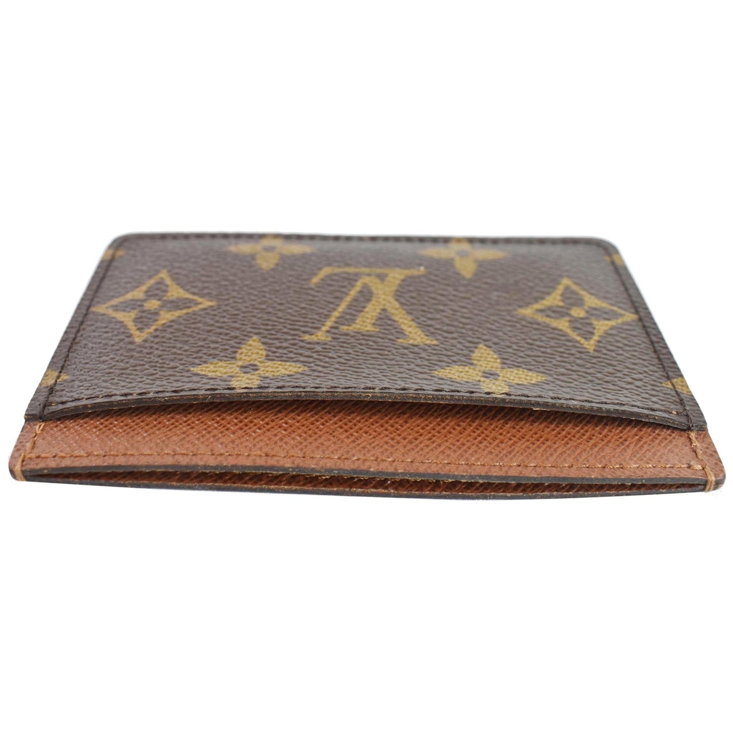 LOUIS VUITTON Card Holder Monogram Canvas Brown