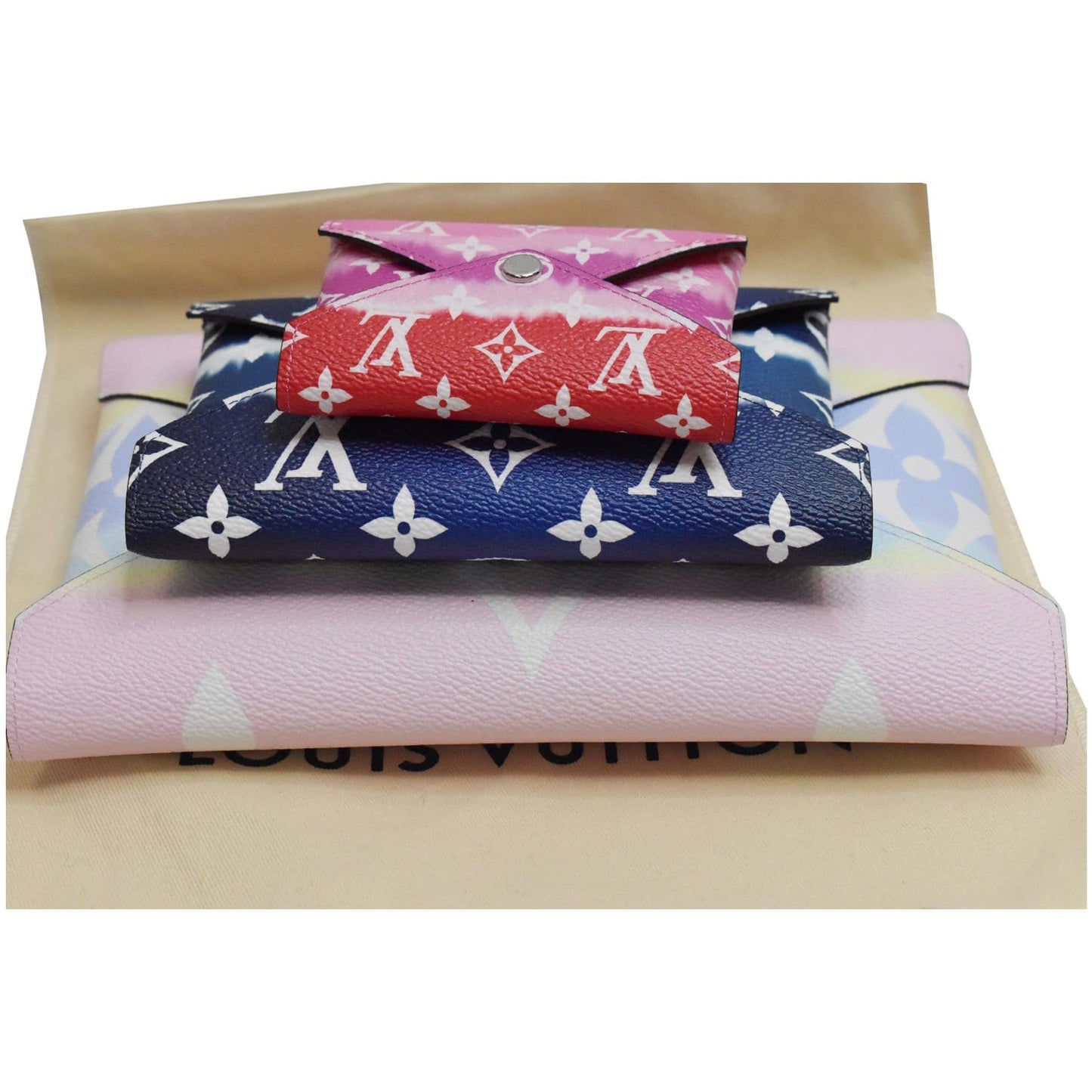 LOUIS VUITTON Summer Kirigami Pochette Set Monogram Escale Pastel/Blue/Red - 25% OFF