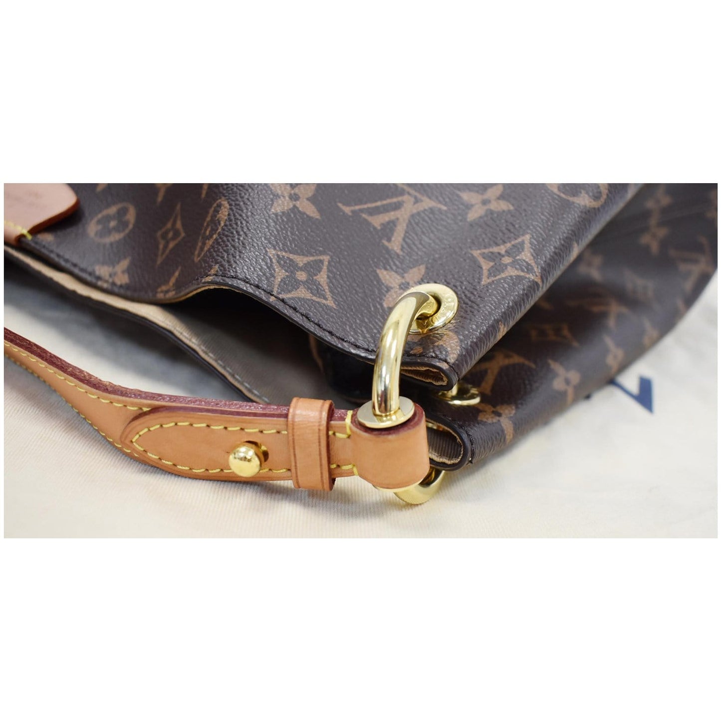 LOUIS VUITTON Graceful MM Monogram Canvas Shoulder Bag Brown