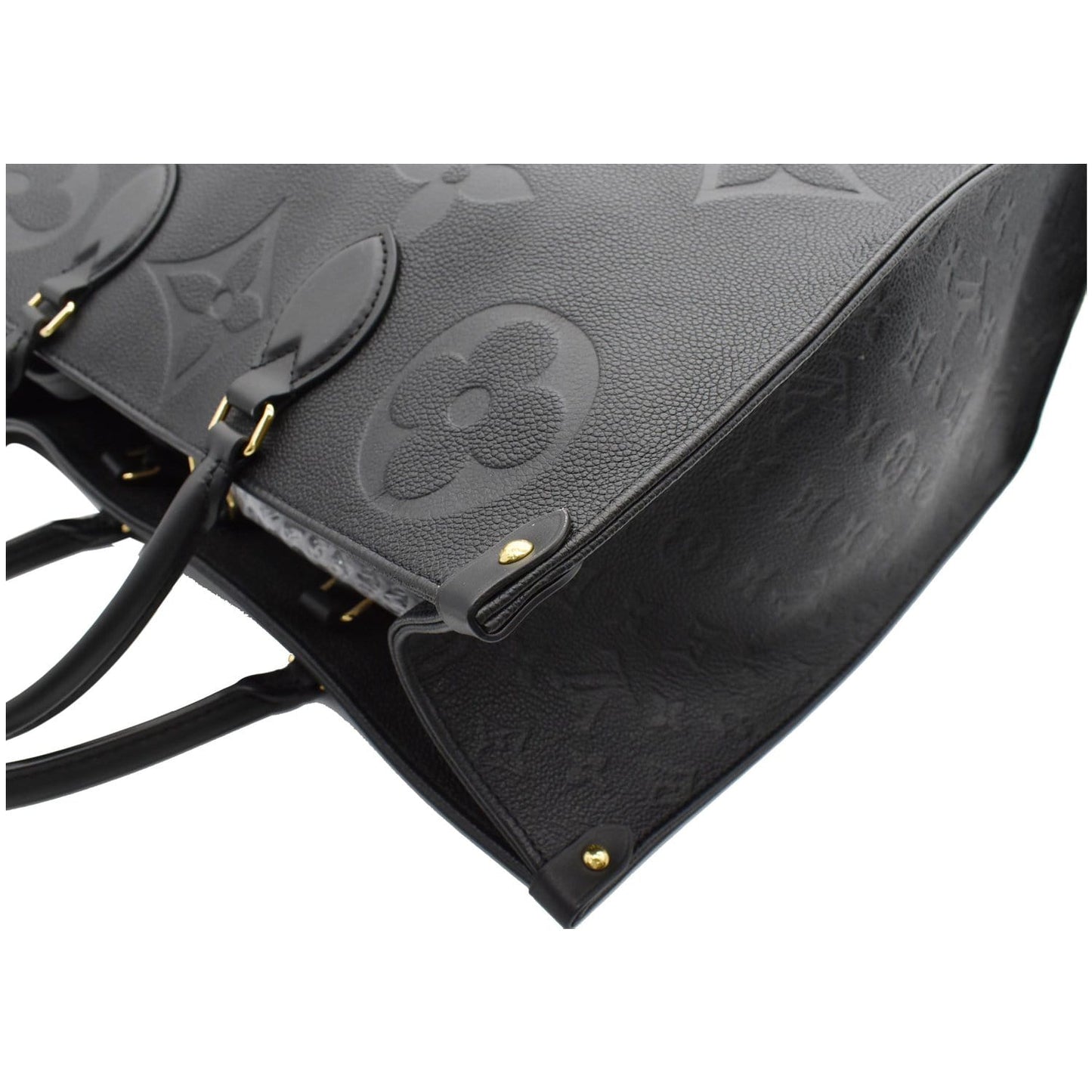 LOUIS VUITTON Onthego GM Monogram Empreinte Leather Tote Bag Black