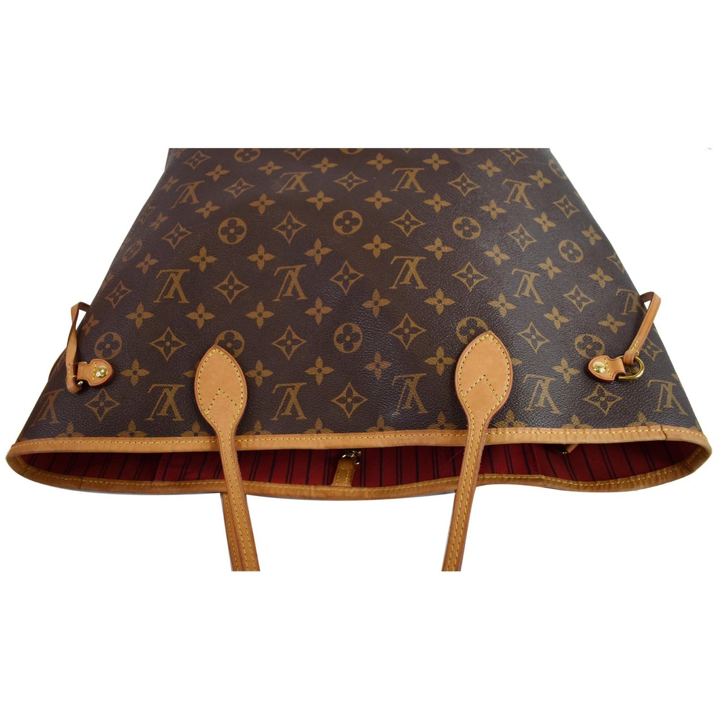 LOUIS VUITTON Neverfull Monogram Canvas Tote Shoulder Bag Brown