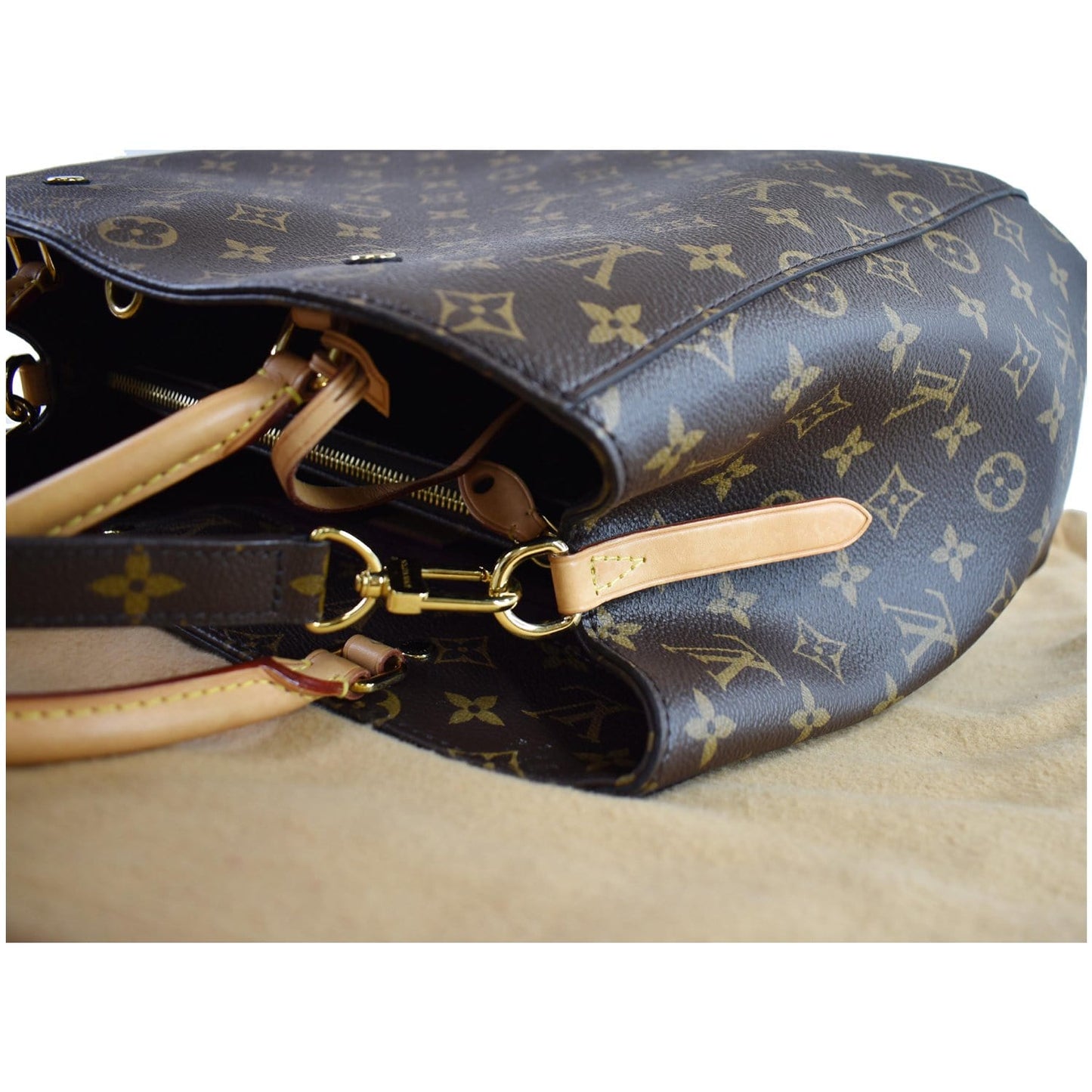 LOUIS VUITTON Montaigne GM Monogram Canvas Shoulder Bag Brown