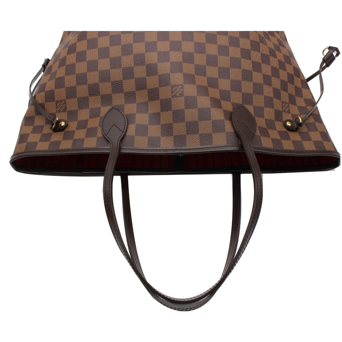 LOUIS VUITTON Neverfull MM Damier Ebene Tote Bag Brown