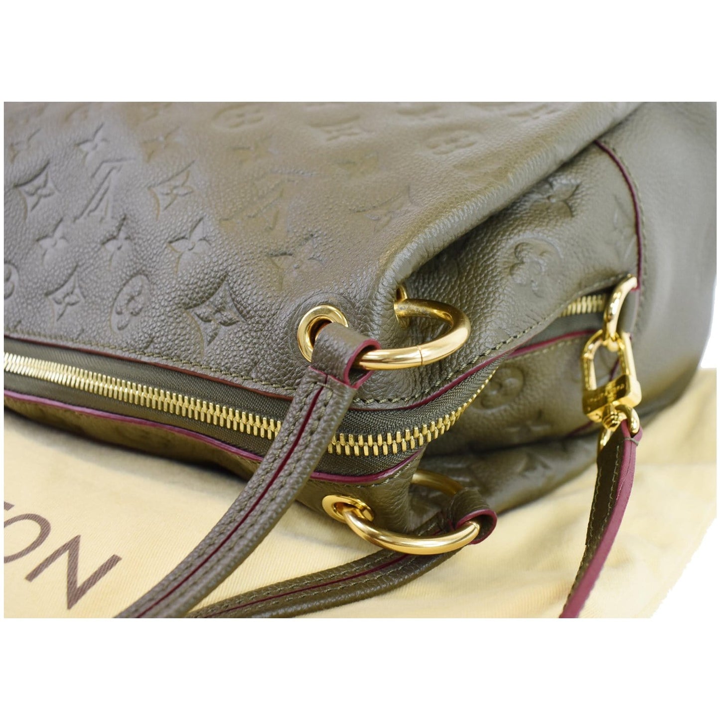 LOUIS VUITTON Ponthieu PM Empreinte Leather Shoulder Bag Olive