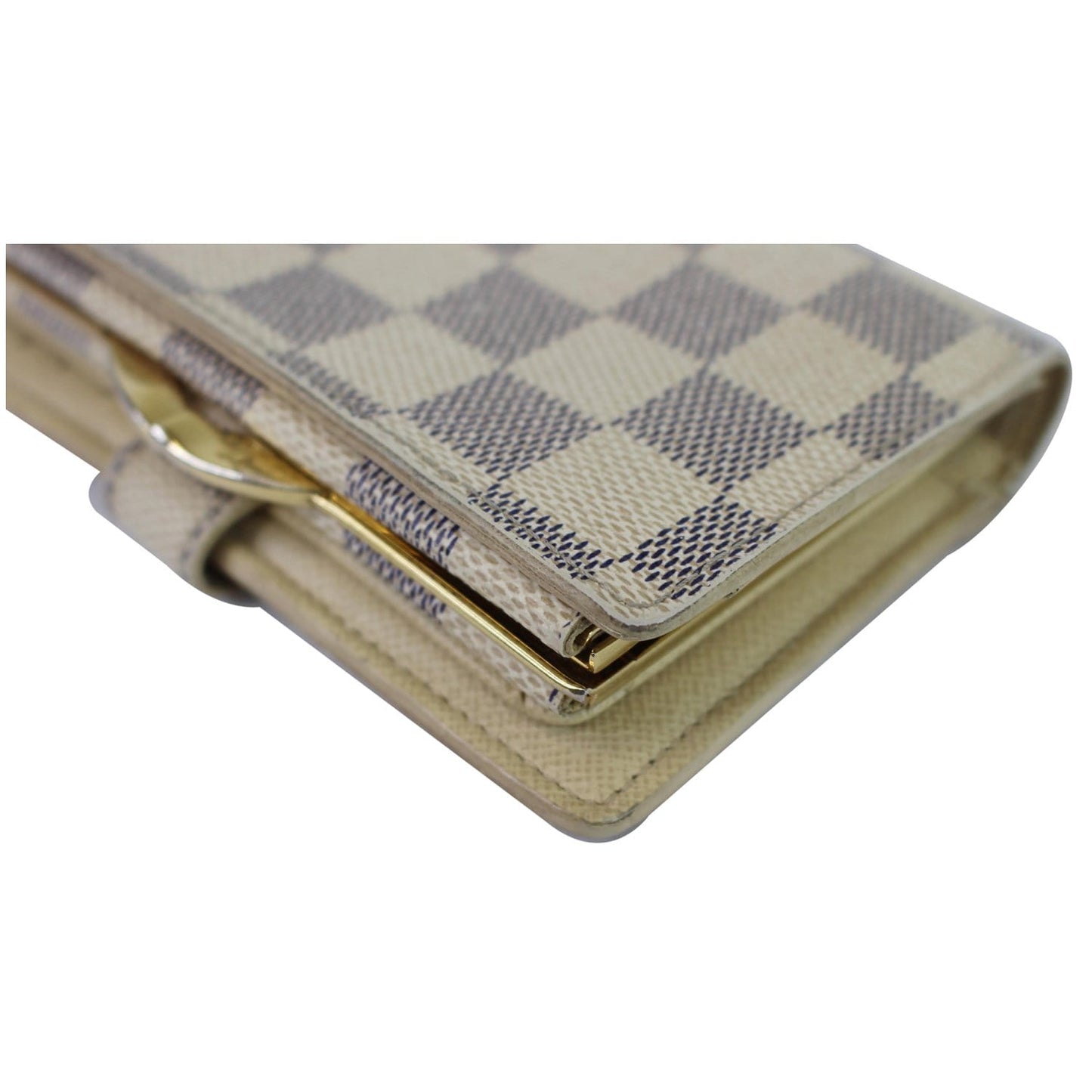 LOUIS VUITTON French Kisslock Damier Auzr Wallet Brown