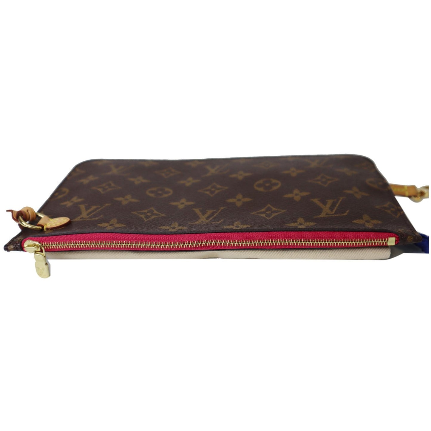 LOUIS VUITTON Pochette Wristlet Pouch Monogram Canvas Neverfull MM Brown